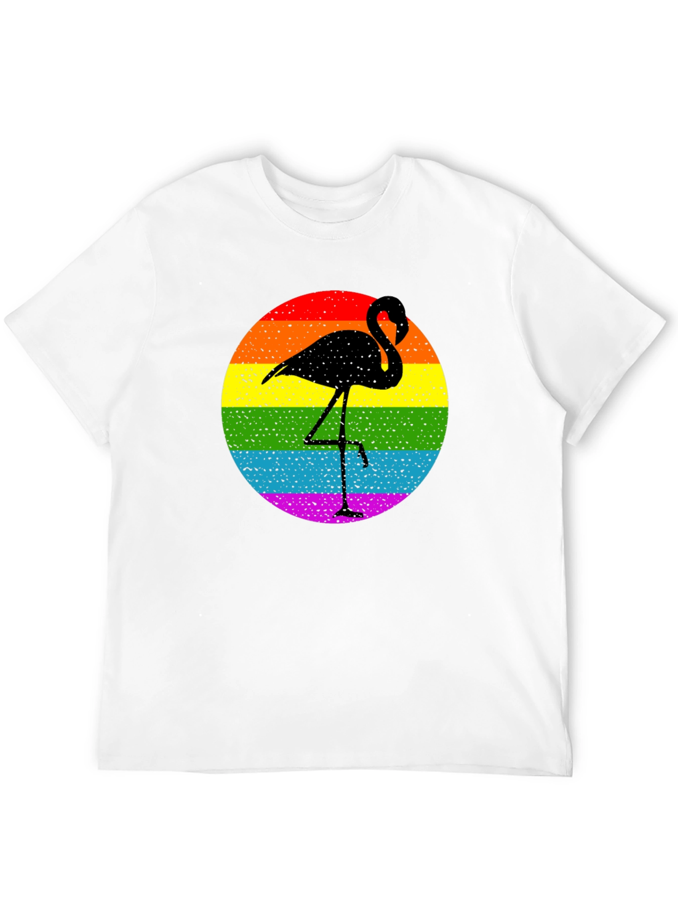 Rainbow Flamingo Graphic Tee - Stylish & Unique