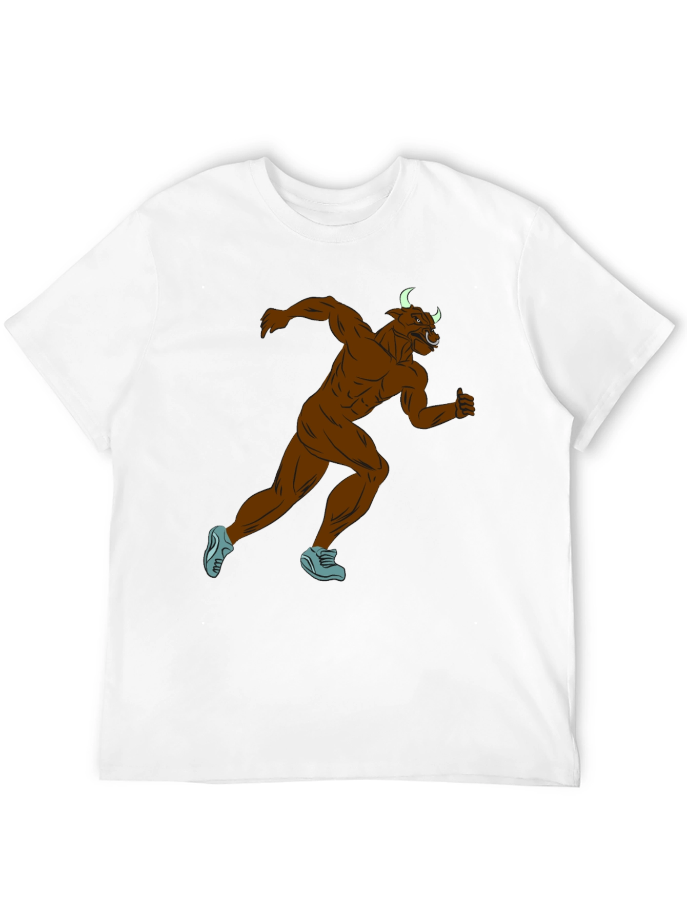 Running Minotaur Graphic Tee - Black Cotton Blend Shirt