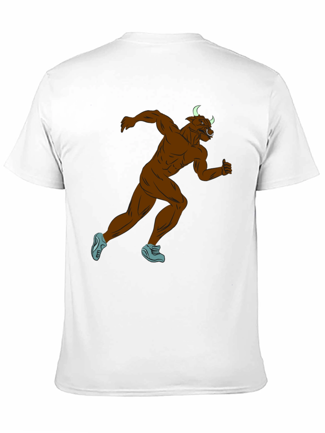 Running Minotaur Graphic Tee - Black Cotton Blend Shirt