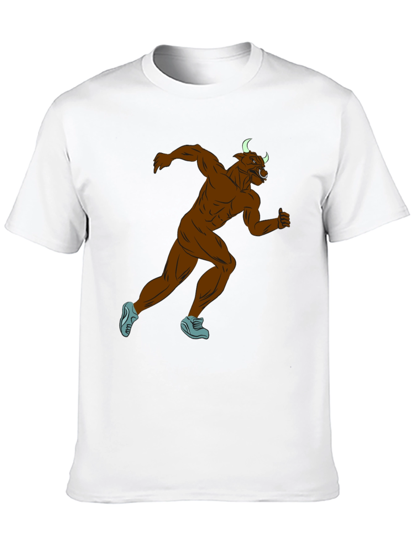 Running Minotaur Graphic Tee - Black Cotton Blend Shirt