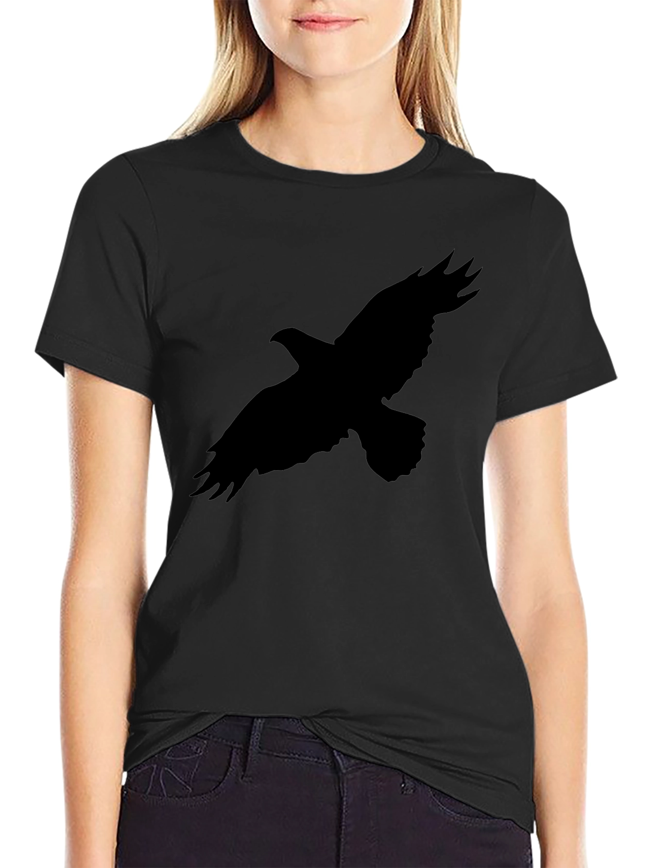 Mens Black Eagle Graphic Tee - Casual Style