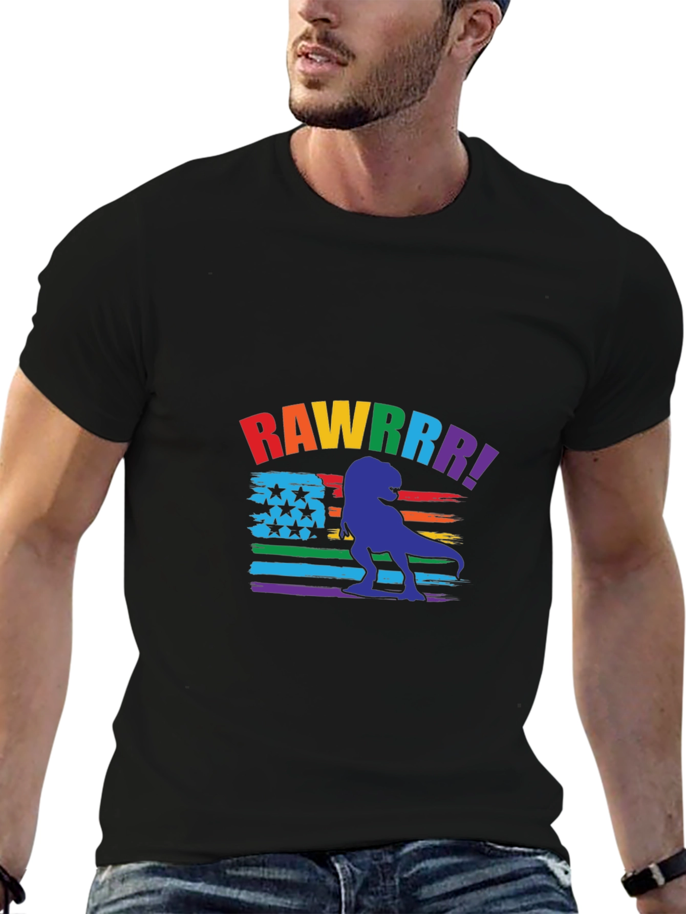 Rainbow Dinosaur Graphic Tee
