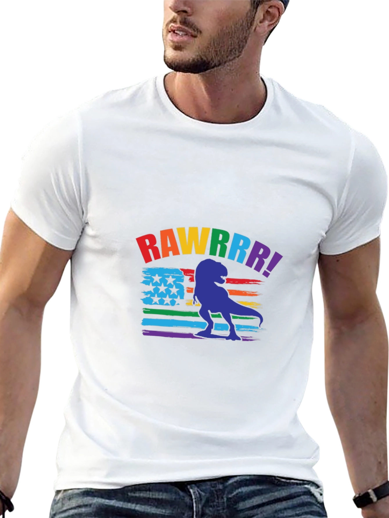 Rainbow Dinosaur Graphic Tee