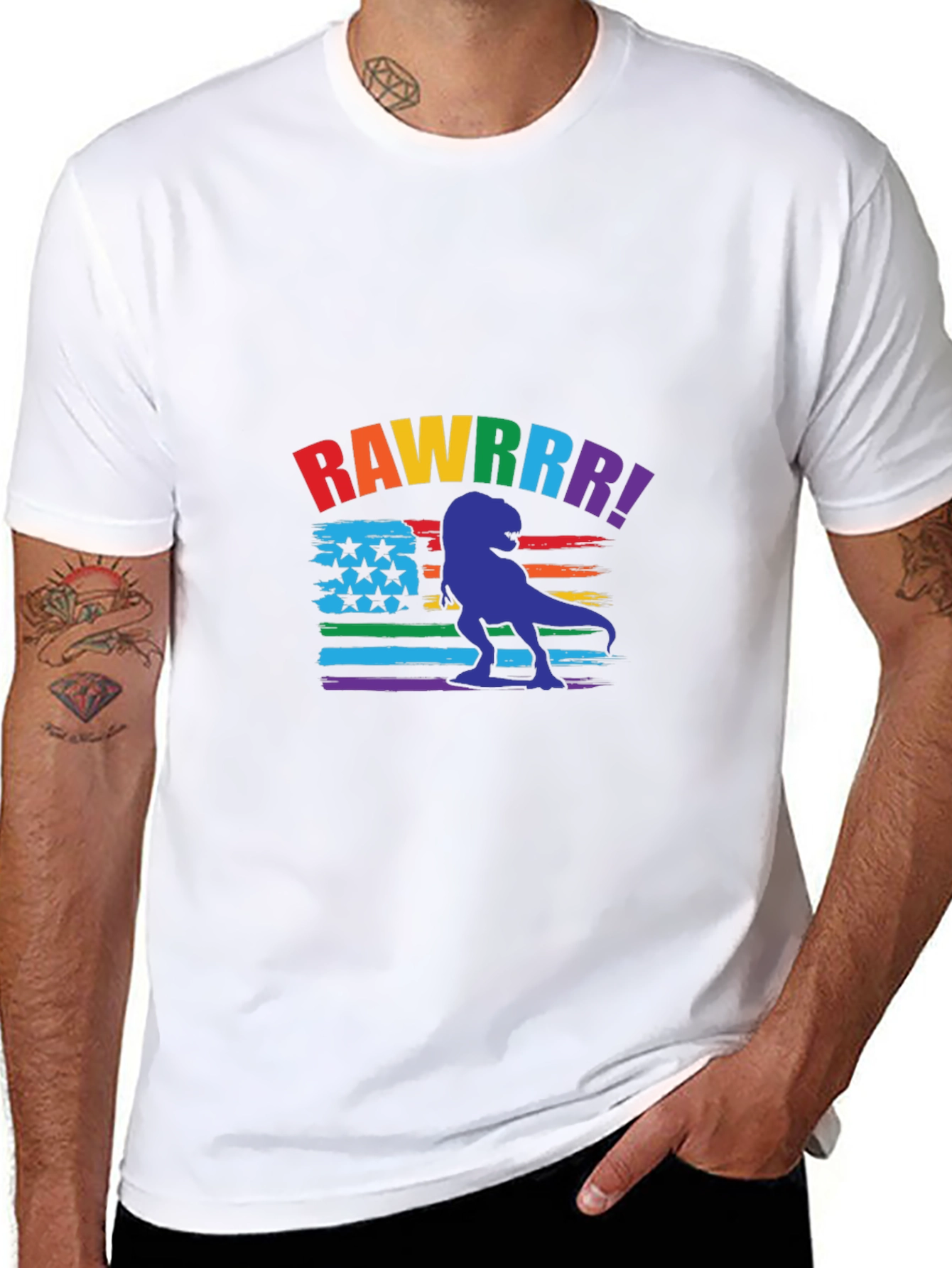 Rainbow Dinosaur Graphic Tee