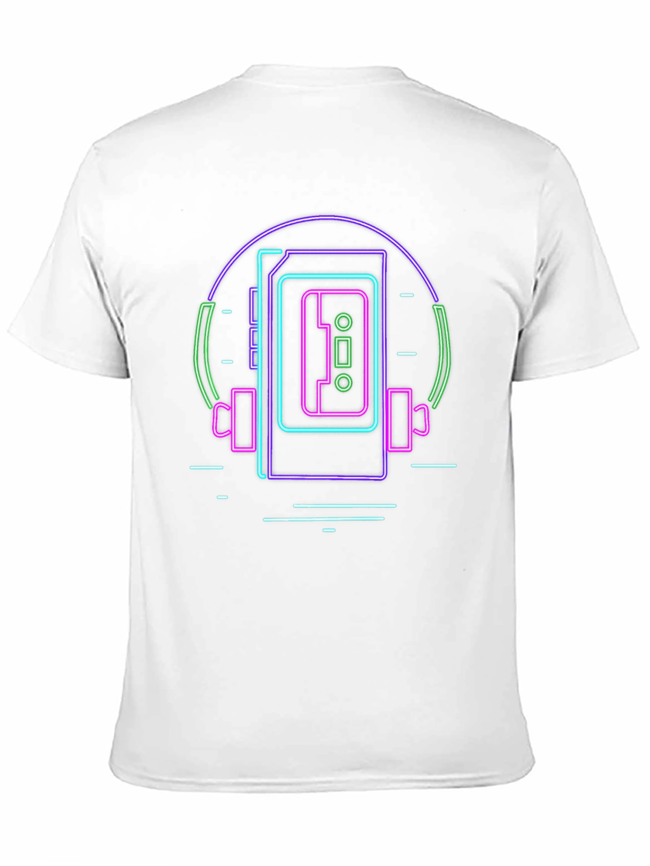Retro Neon Cassette Player Graphic Tee