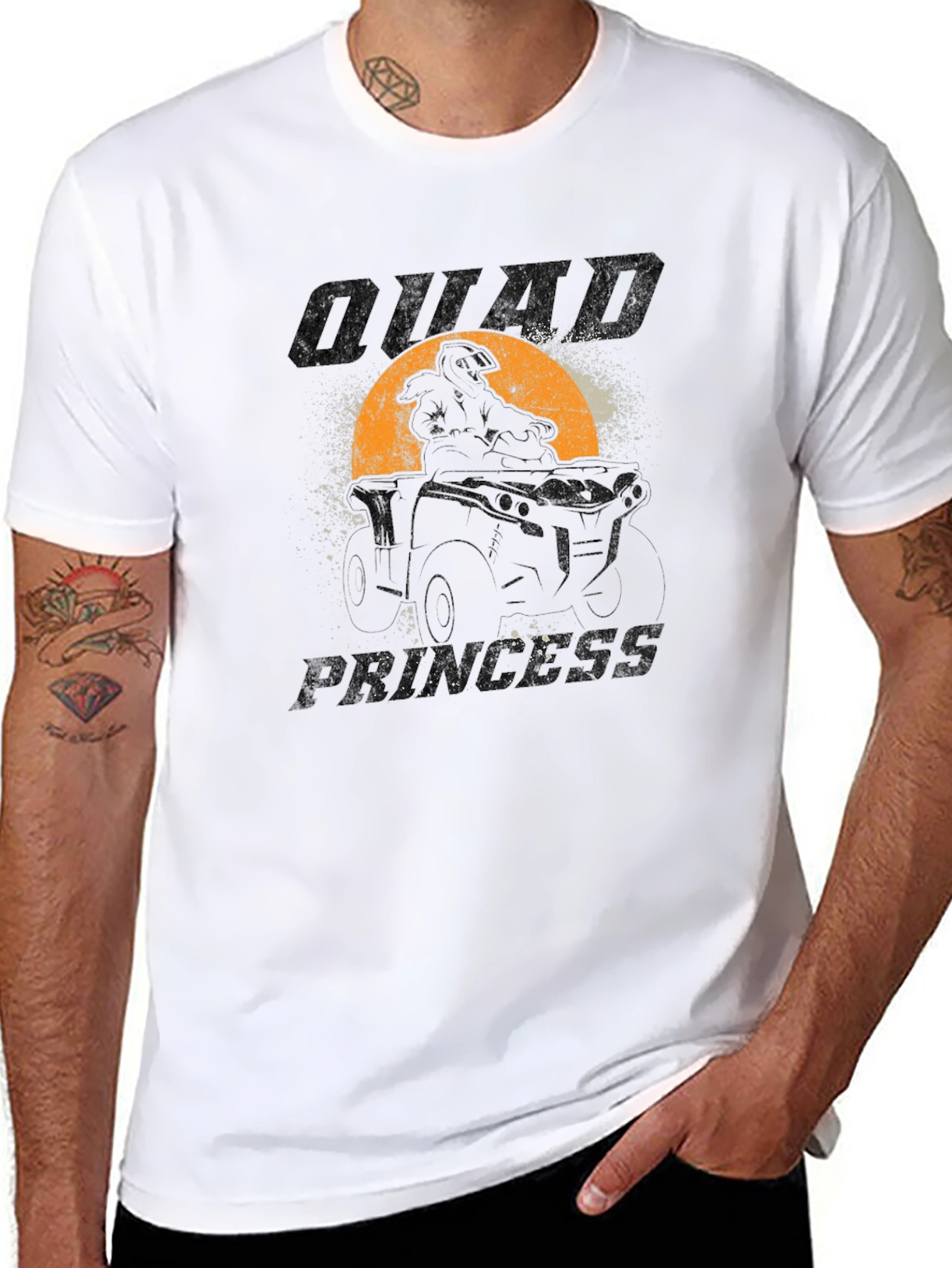 Quad Princess Black Graphic T-Shirt - ATV Rider Tee