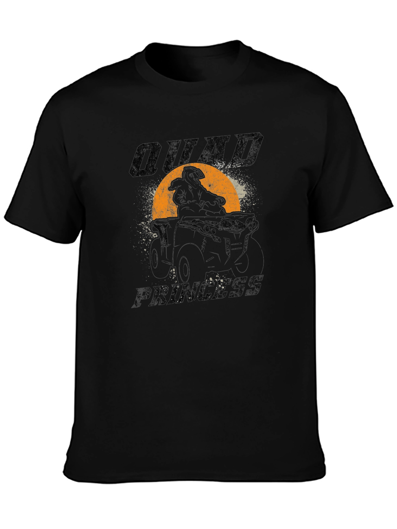 Quad Princess Black Graphic T-Shirt - ATV Rider Tee