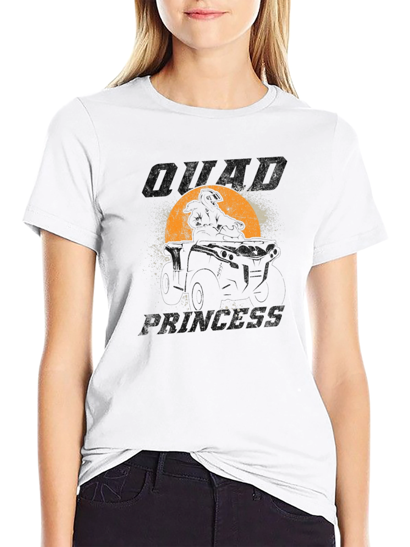 Quad Princess Black Graphic T-Shirt - ATV Rider Tee