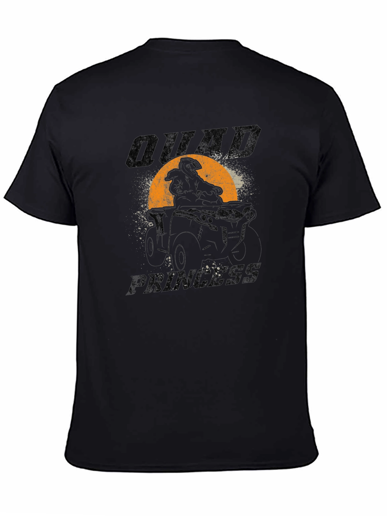 Quad Princess Black Graphic T-Shirt - ATV Rider Tee