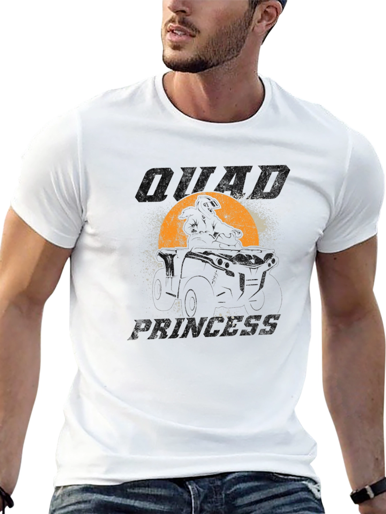 Quad Princess Black Graphic T-Shirt - ATV Rider Tee