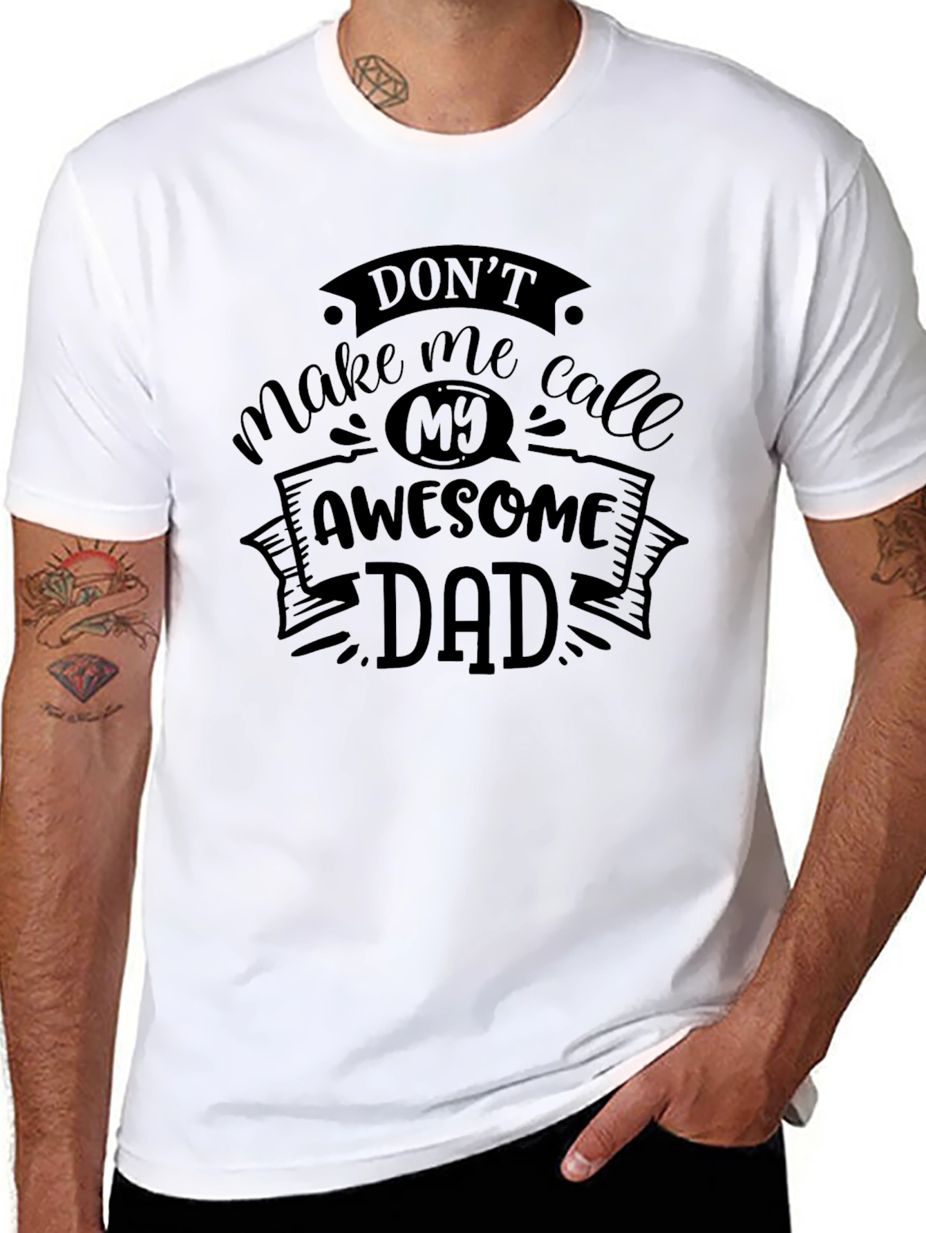 Awesome Dad Graphic T-Shirt - Novelty Black Tee