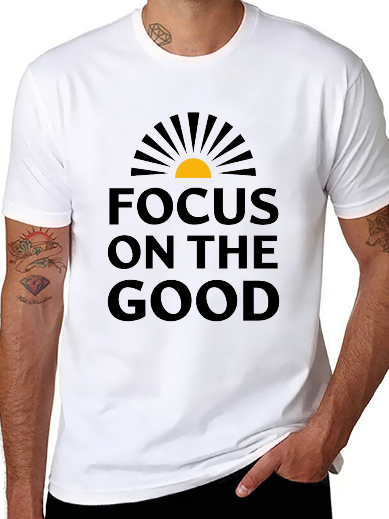 Focus on the Good Graphic T-Shirt - Black
