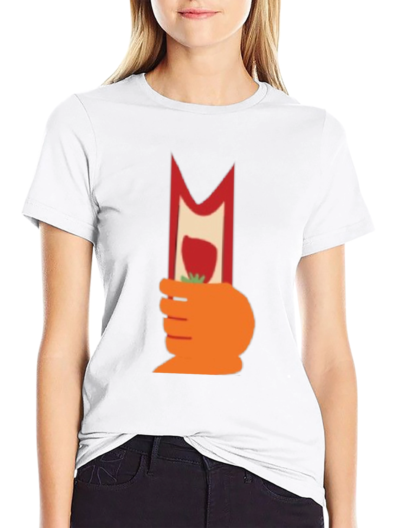 Novelty Graphic T-Shirt - Strawberry Hand