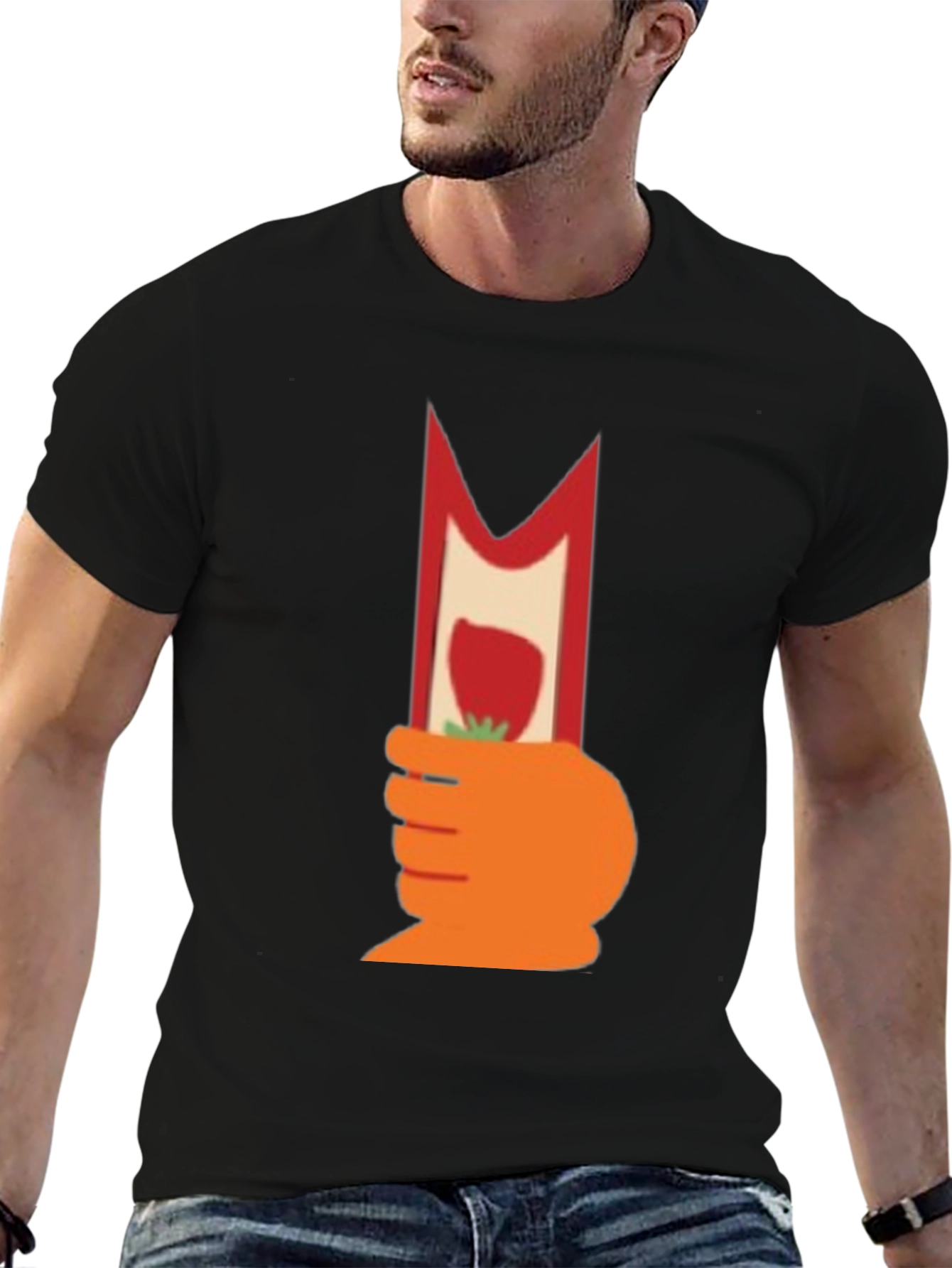 Novelty Graphic T-Shirt - Strawberry Hand
