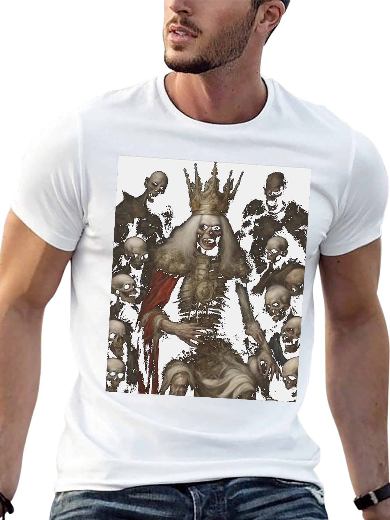Zombie King Graphic Tee - Dark Humor Fashion