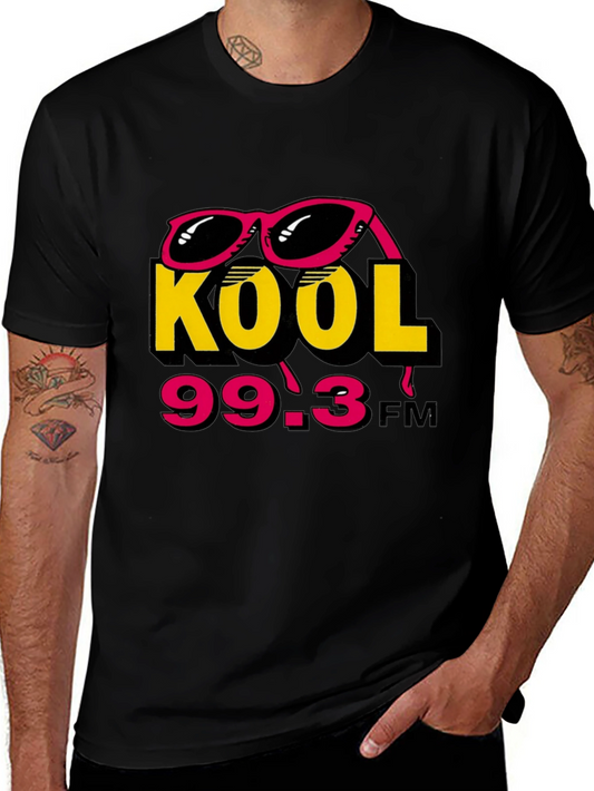 Kool 99.3 FM Black T-Shirt with Sunglasses Design