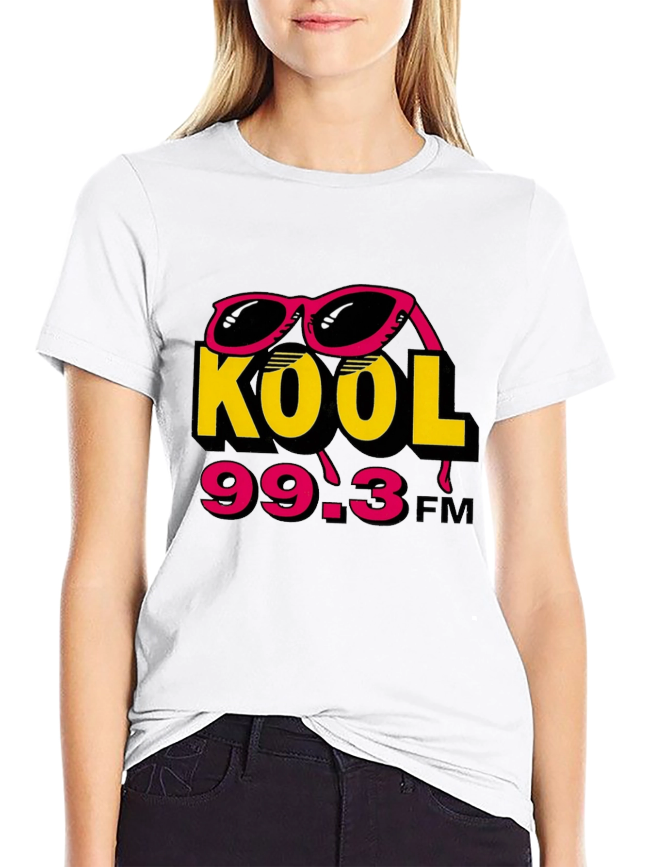 Kool 99.3 FM Black T-Shirt with Sunglasses Design