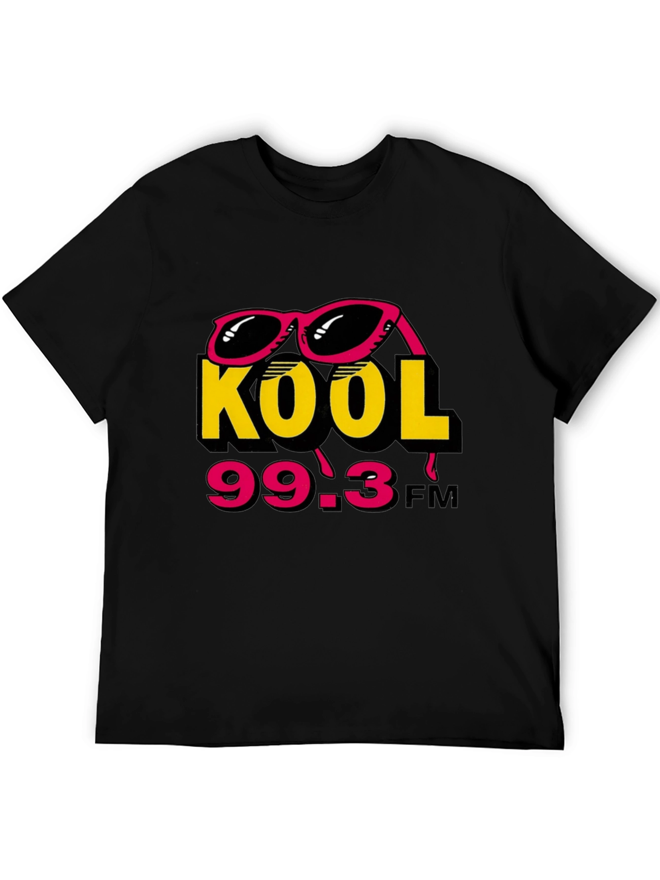 Kool 99.3 FM Black T-Shirt with Sunglasses Design