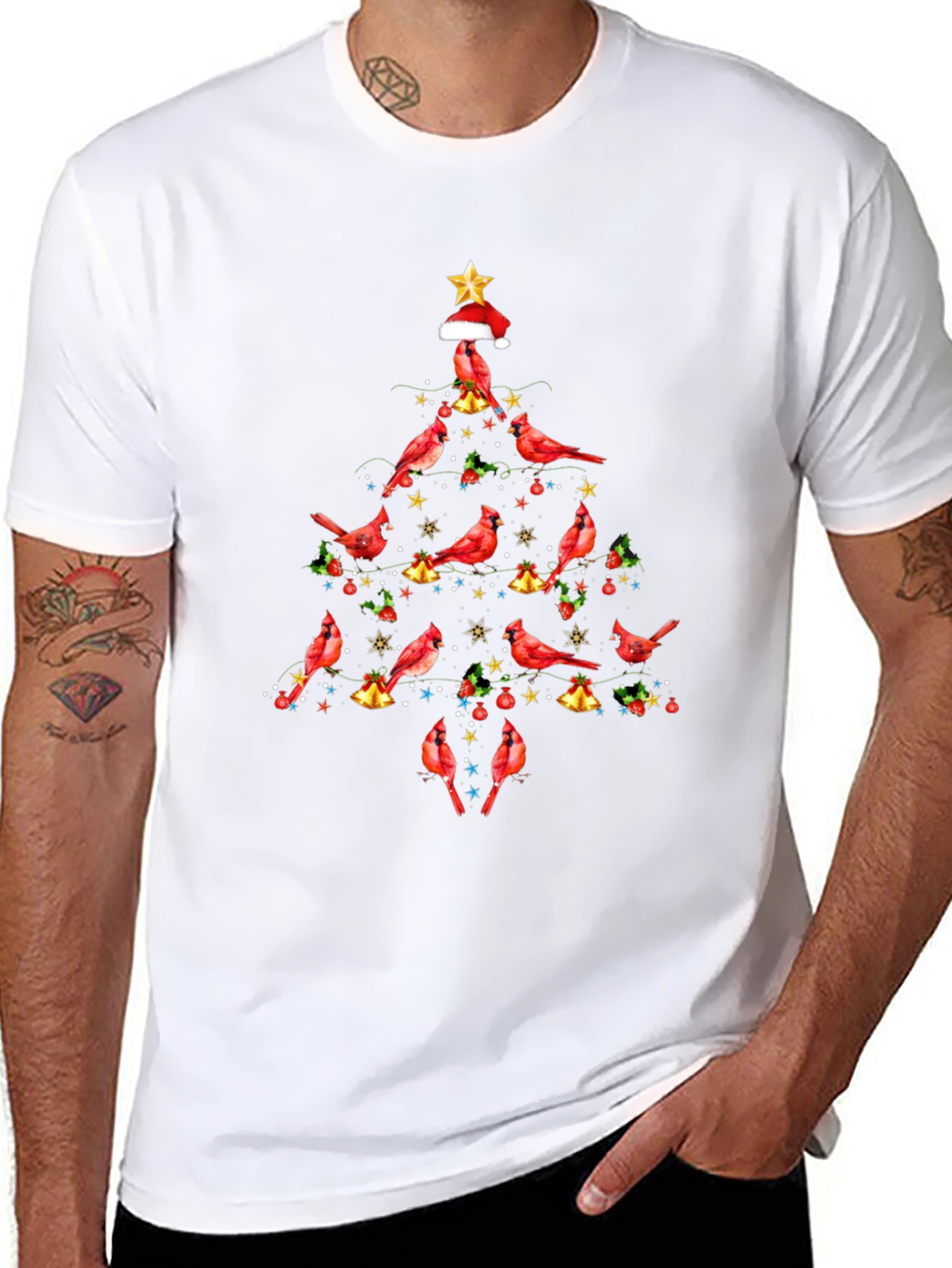 Cardinal Christmas Tree Graphic Tee
