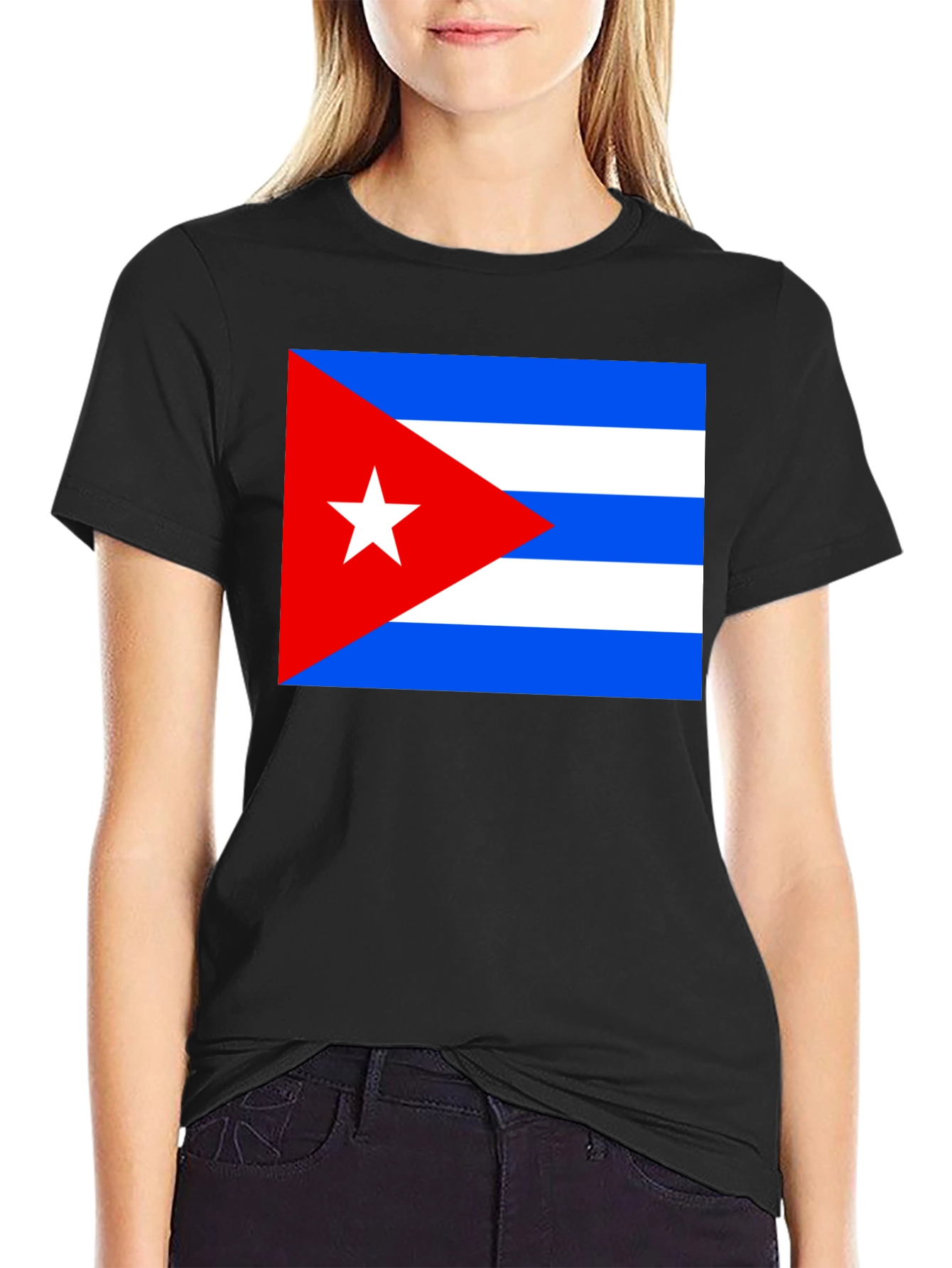 Cuba Flag T-Shirt - Black Cotton Tee