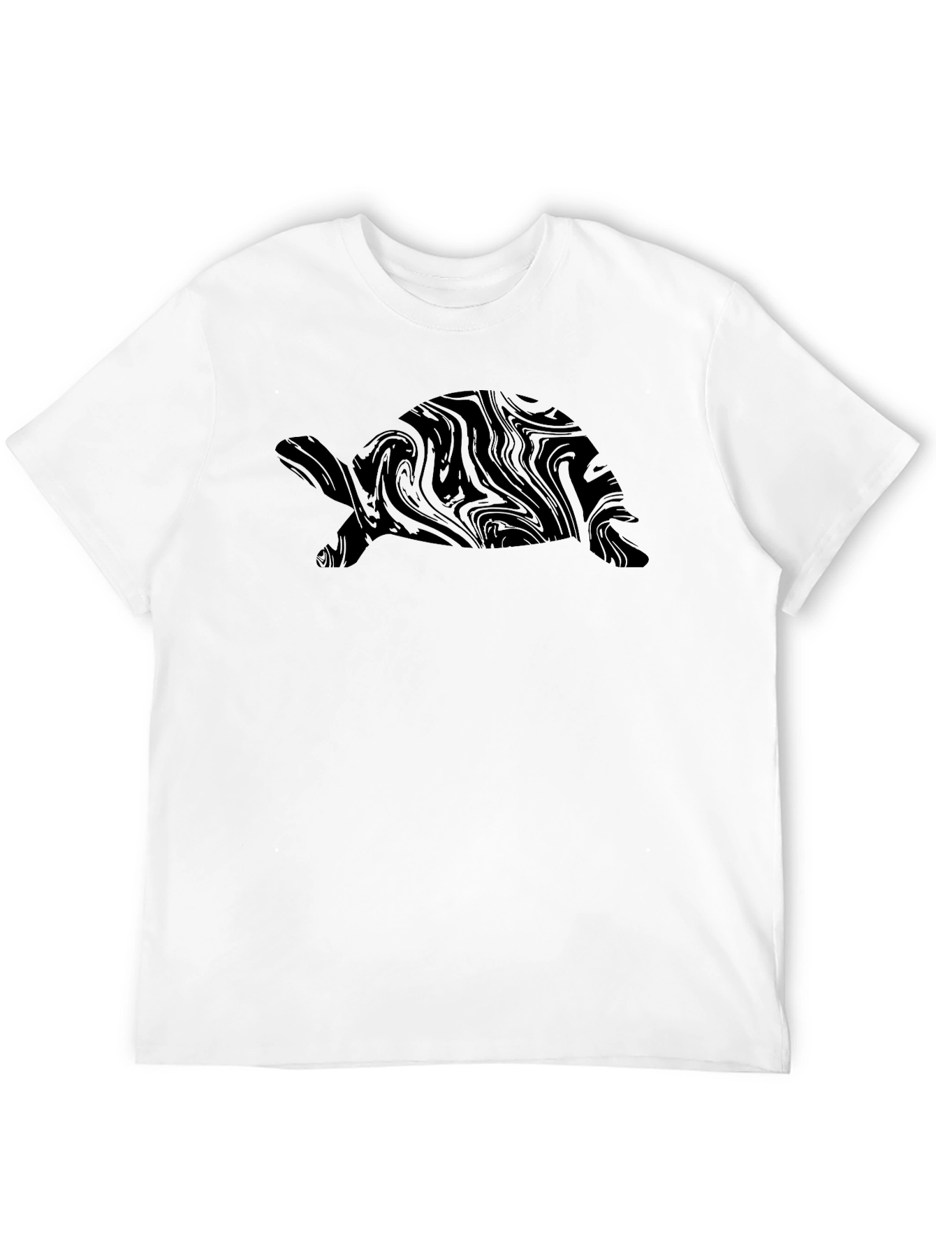 Abstract Turtle Graphic T-Shirt - Black
