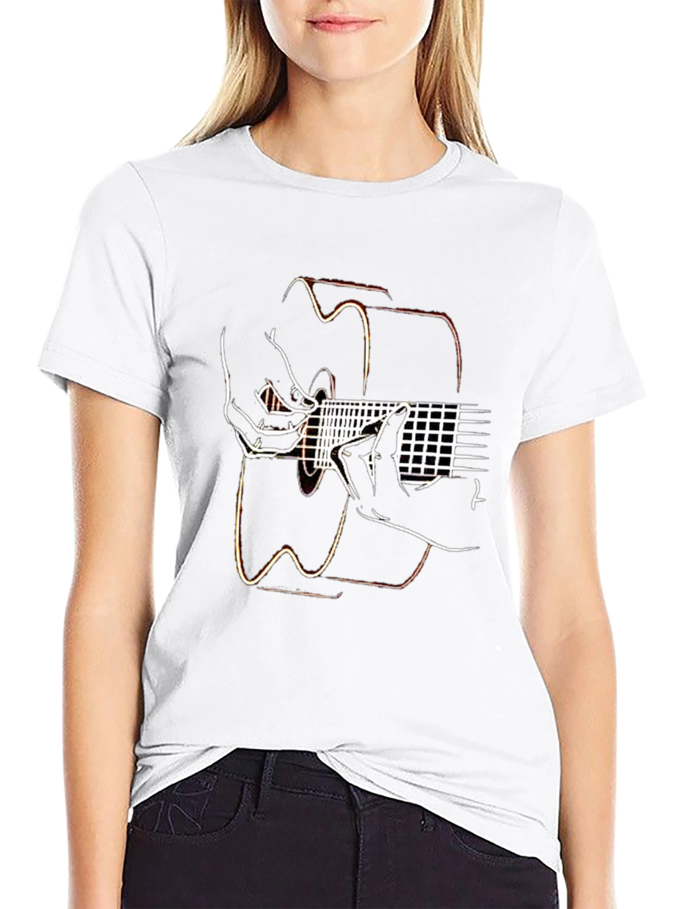 Guitar Player Graphic T-Shirt - Black