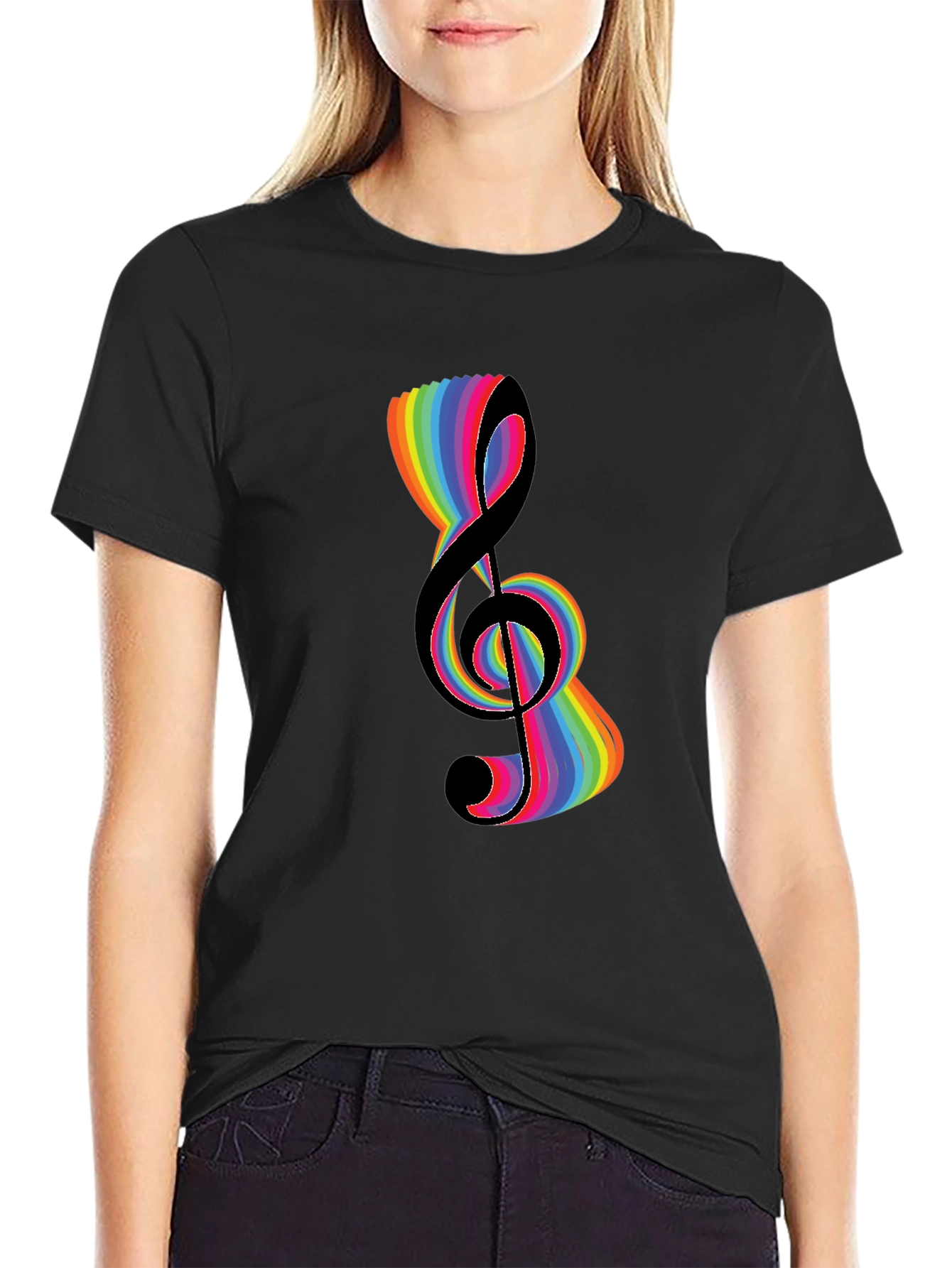 Rainbow Treble Clef Graphic Tee