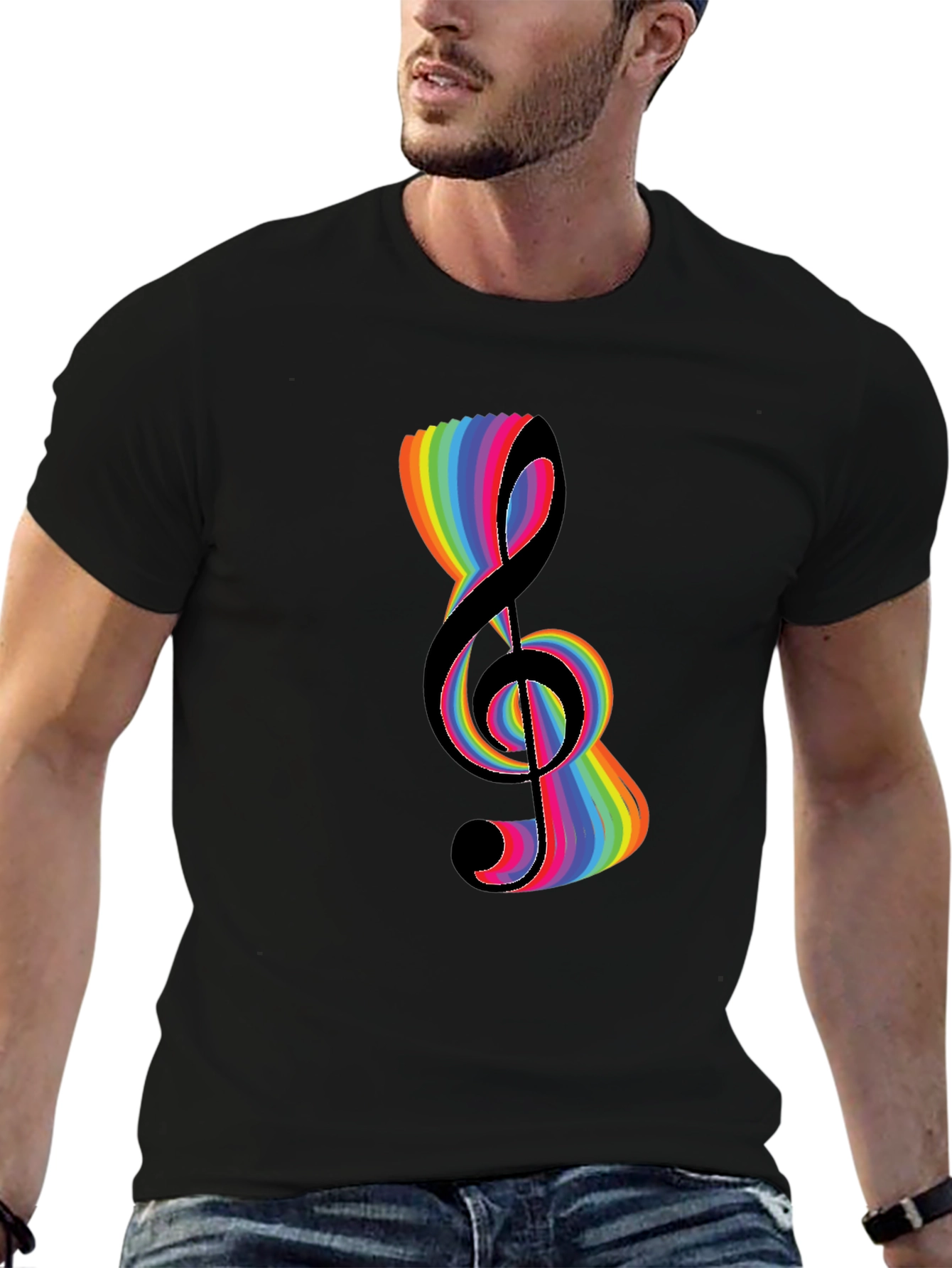 Rainbow Treble Clef Graphic Tee