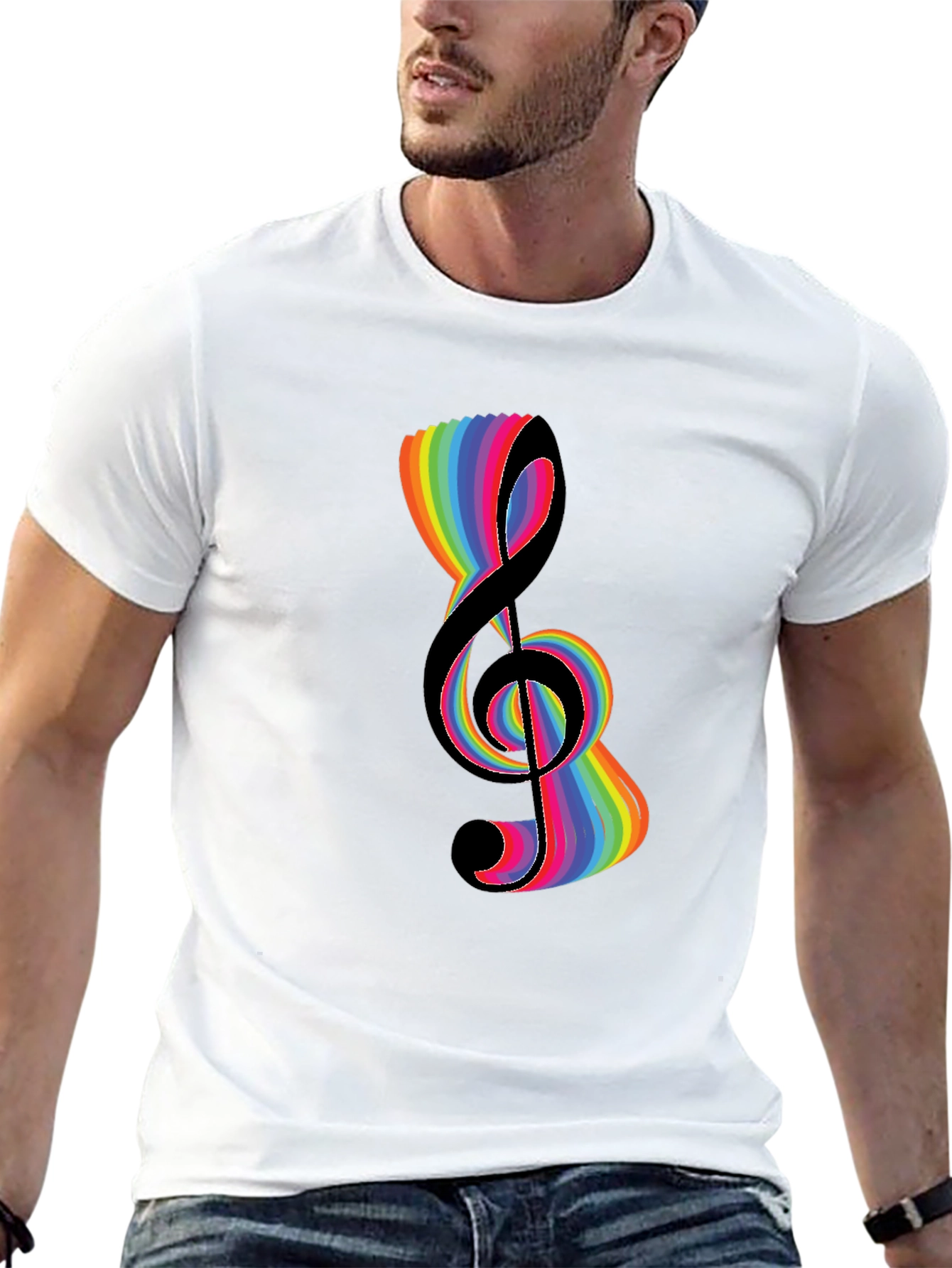 Rainbow Treble Clef Graphic Tee