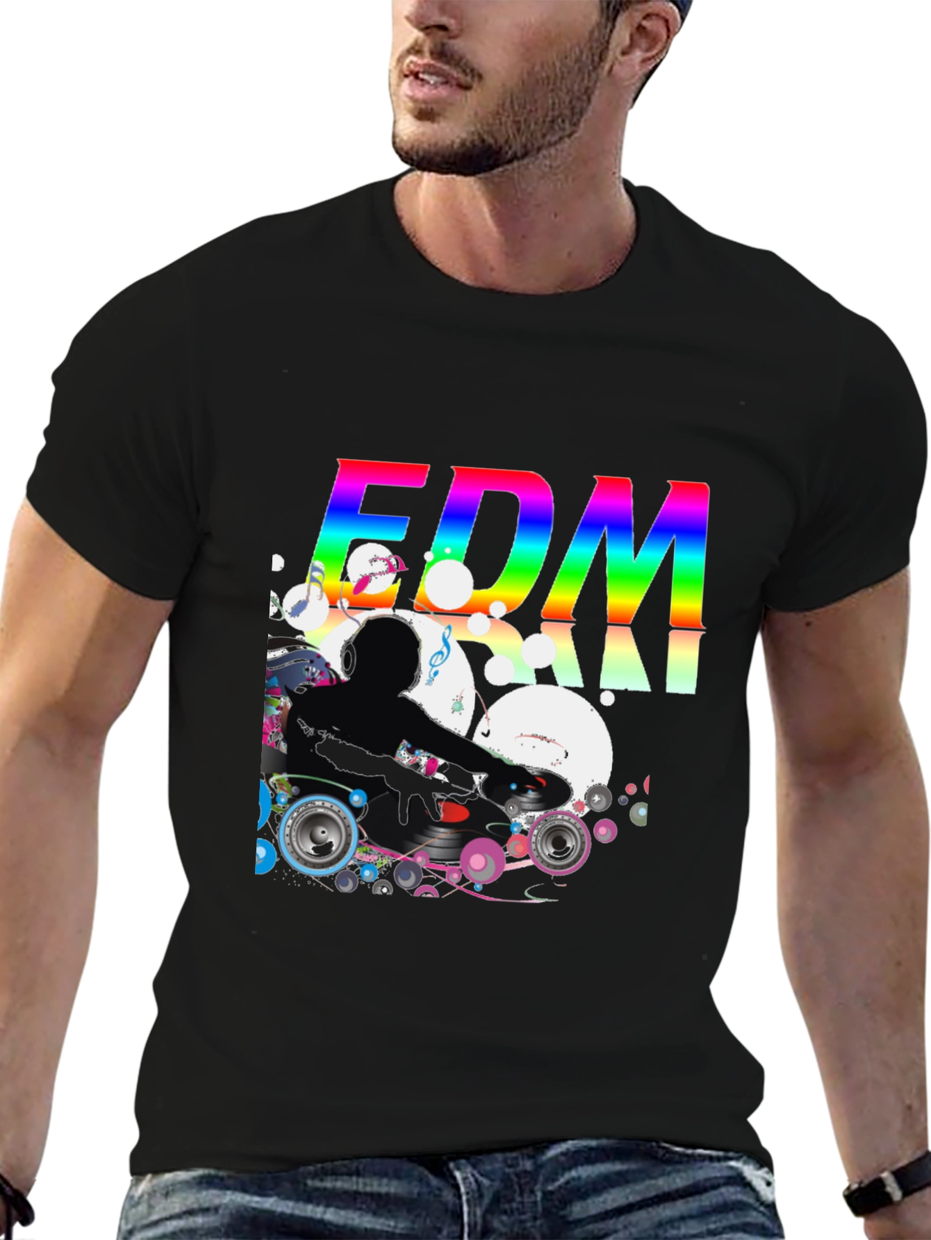 EDM DJ Graphic Black T-Shirt