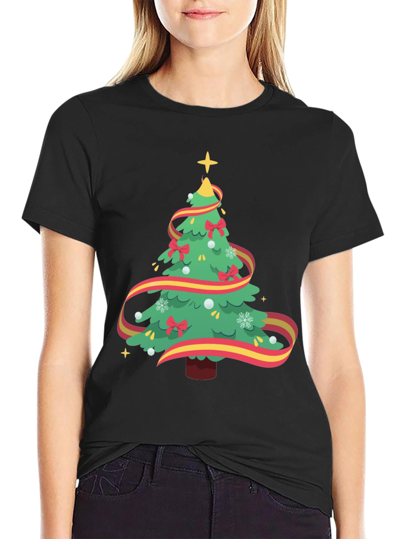 Festive Christmas Tree Graphic Tee - Holiday Cheer!