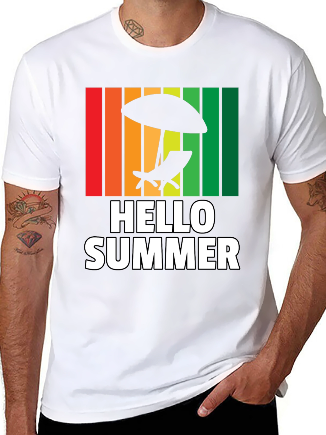 Hello Summer Graphic T-Shirt - Beach Vibes!