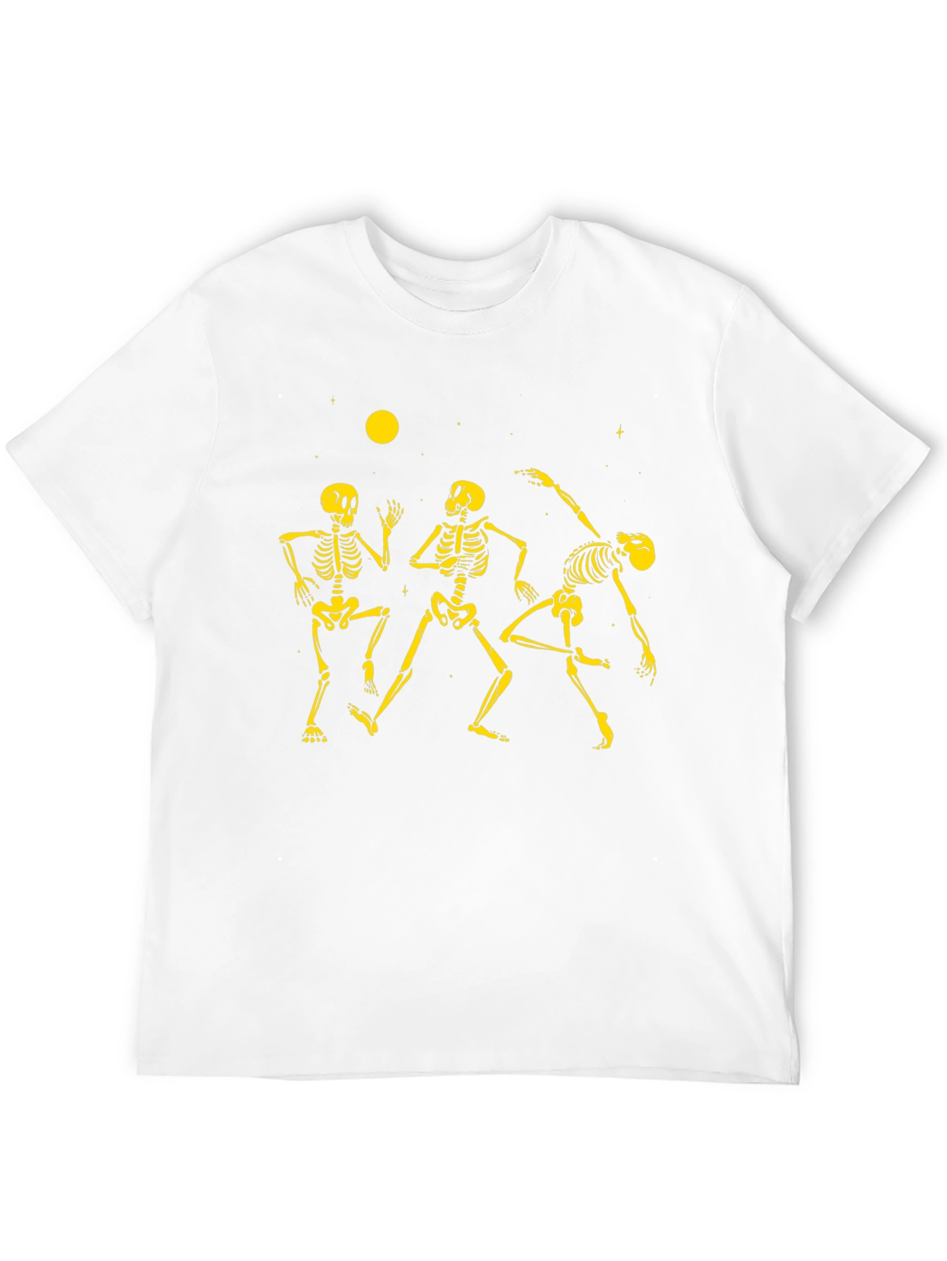 Dancing Skeletons Graphic Tee - Black Cotton Crew Neck