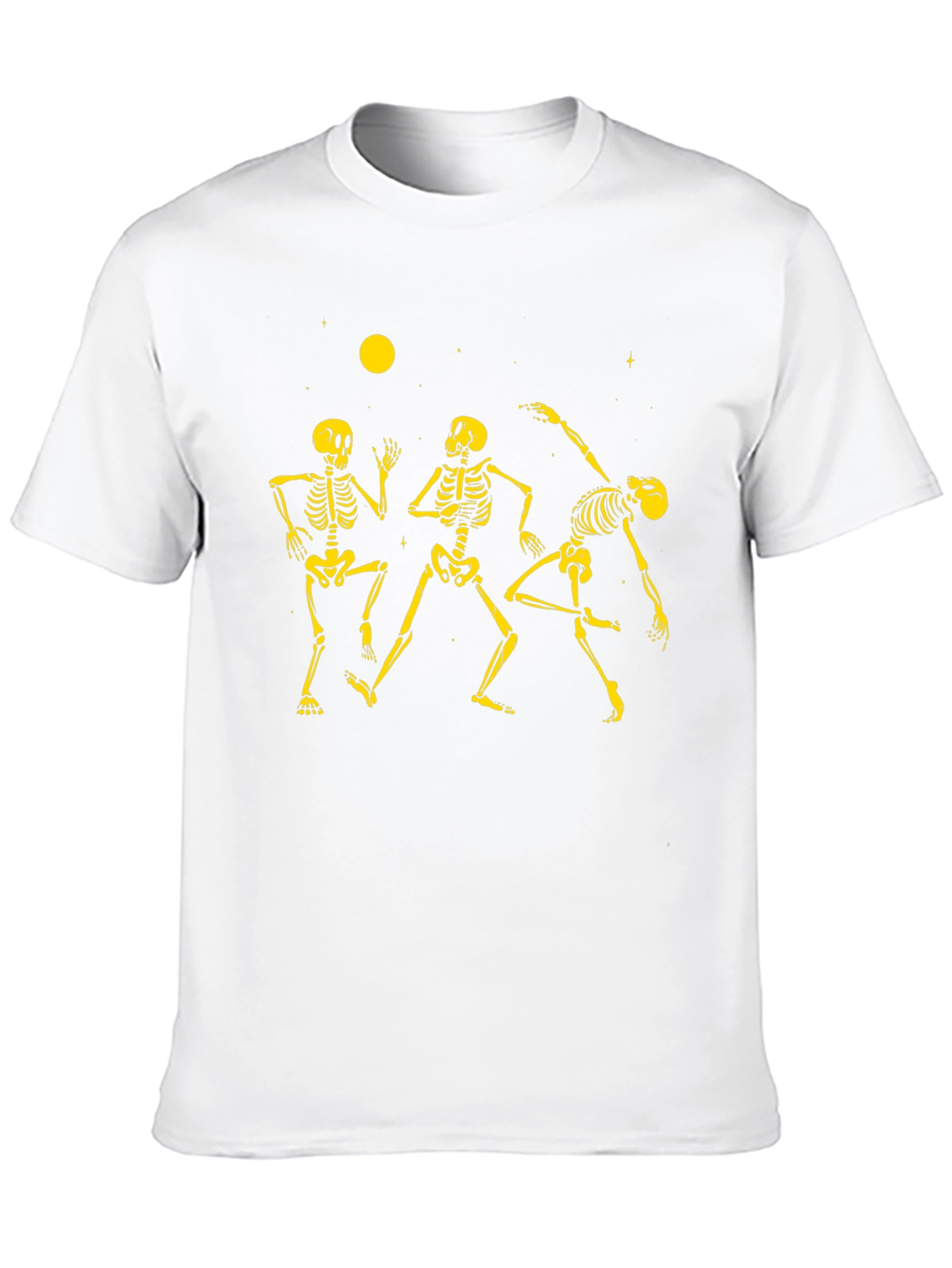 Dancing Skeletons Graphic Tee - Black Cotton Crew Neck