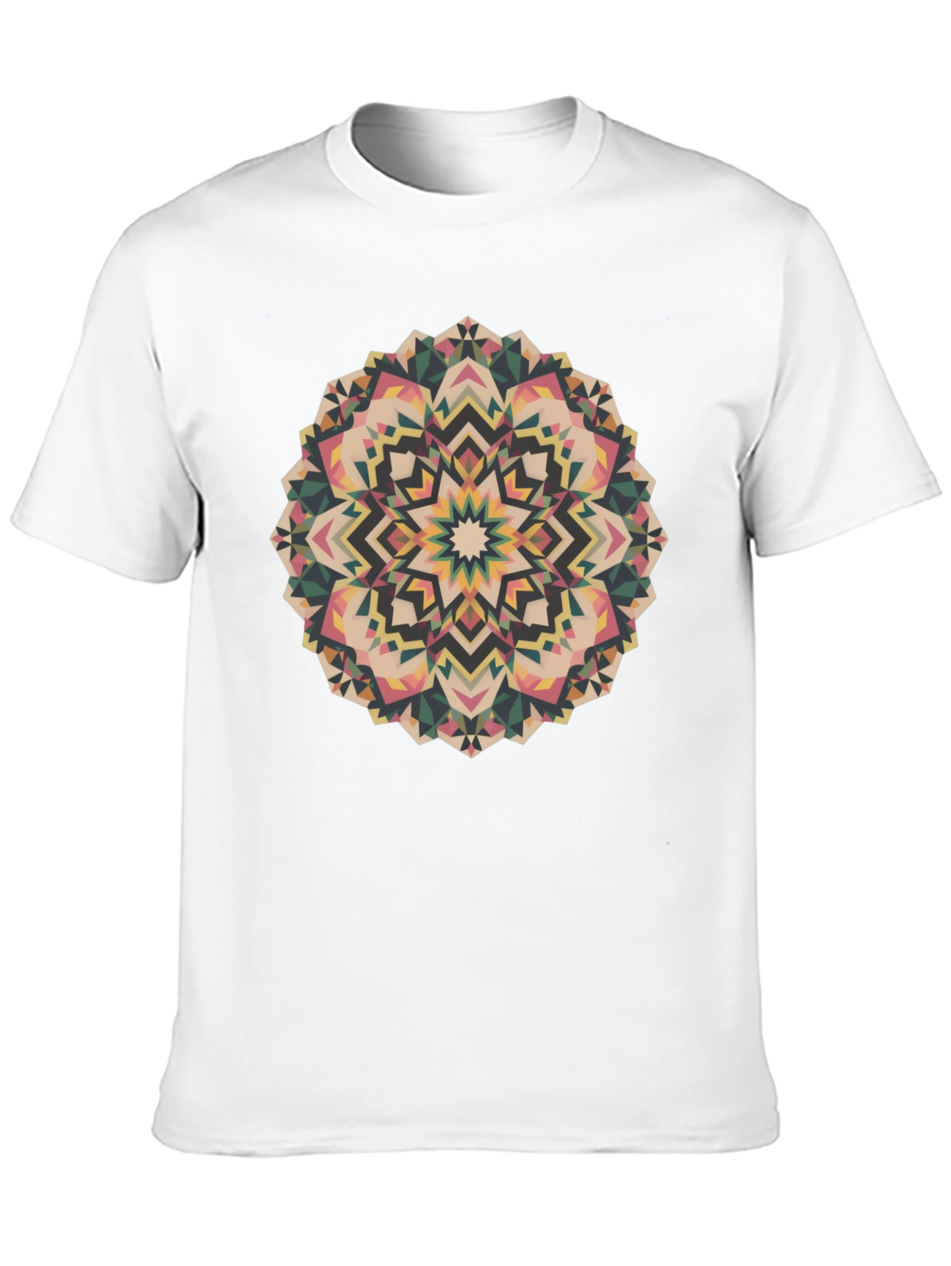 Geometric Mandala Print Black Tee