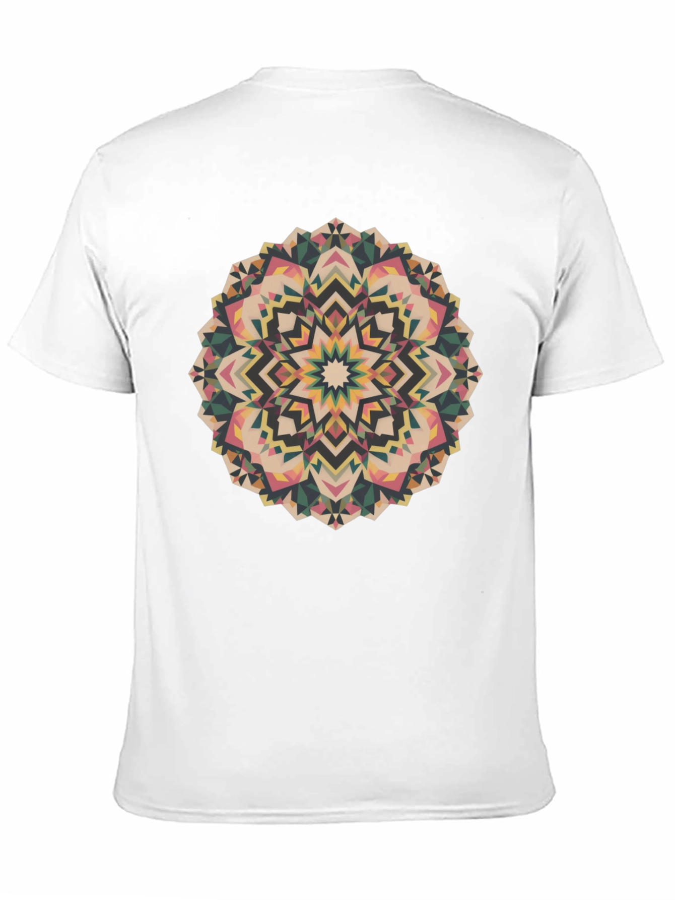 Geometric Mandala Print Black Tee