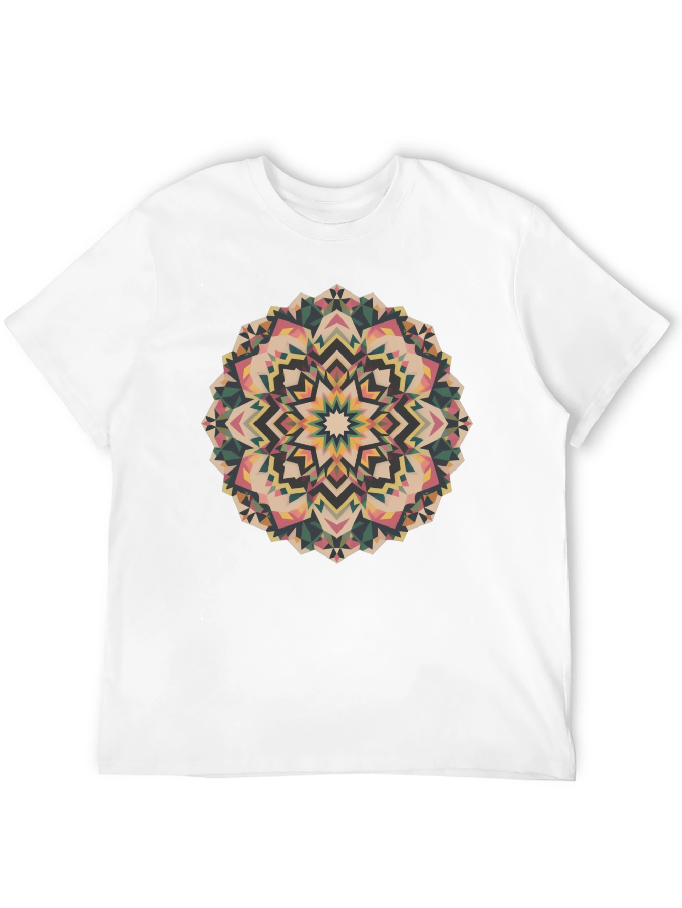 Geometric Mandala Print Black Tee