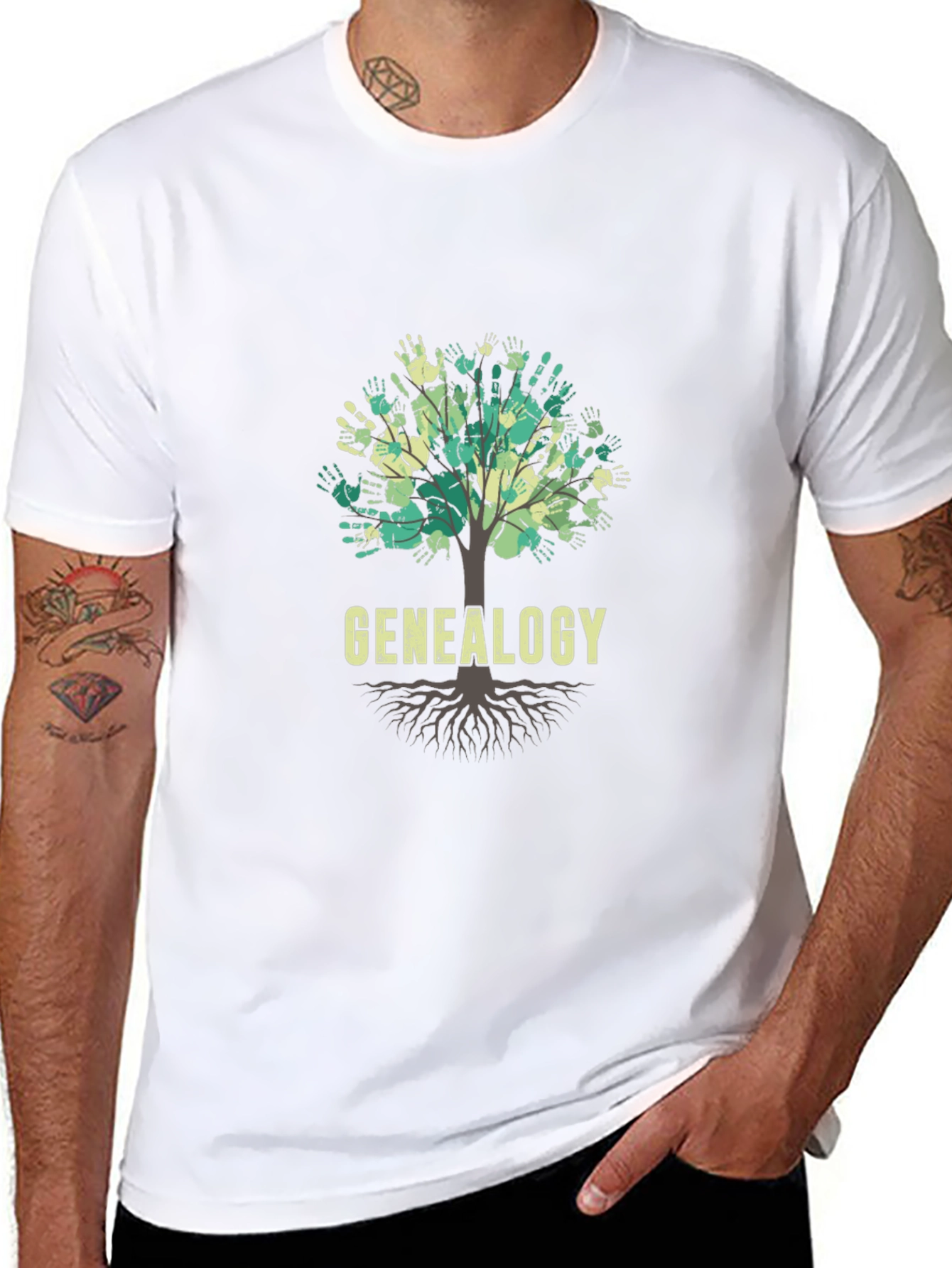 Genealogy Family Tree Handprint T-Shirt