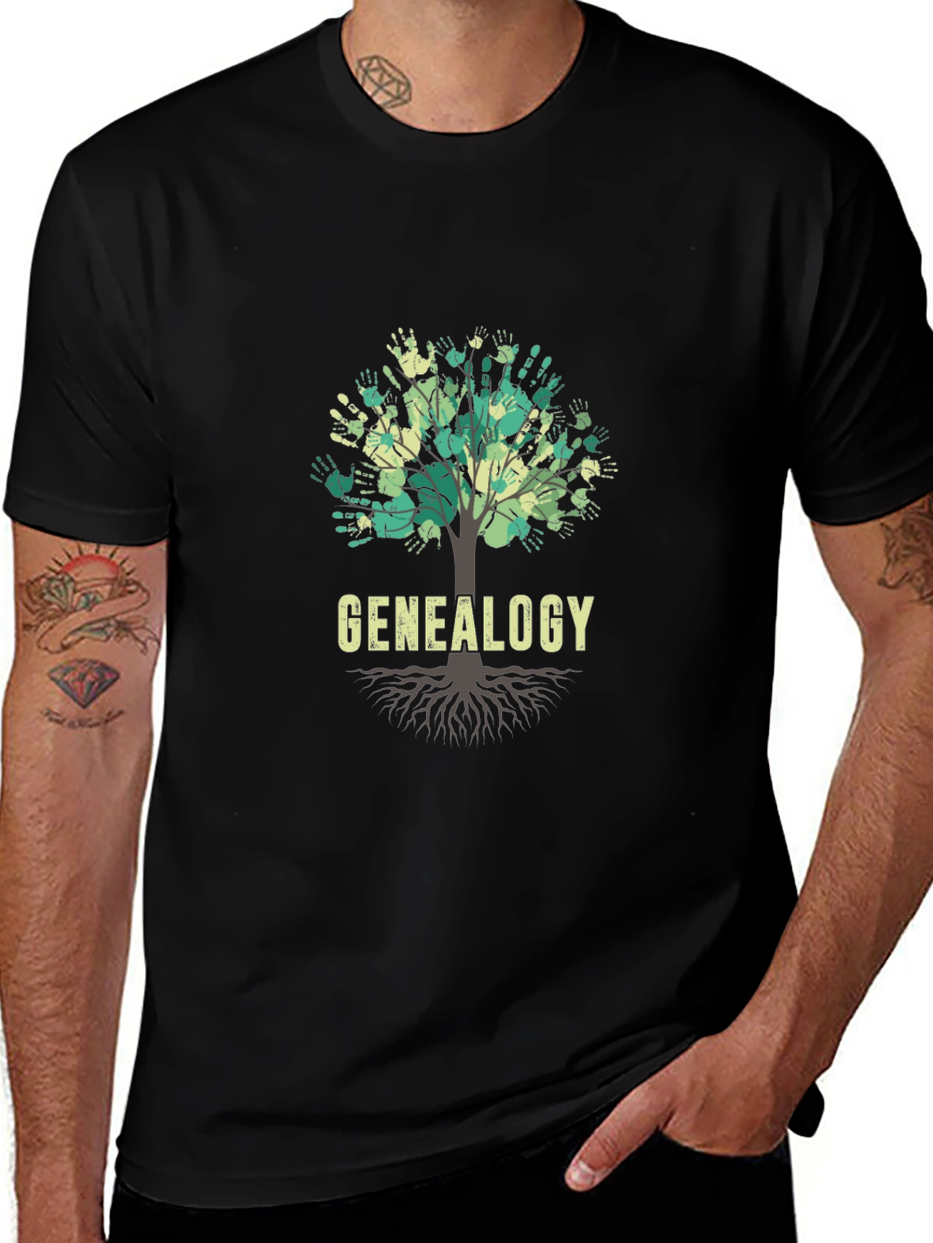 Genealogy Family Tree Handprint T-Shirt