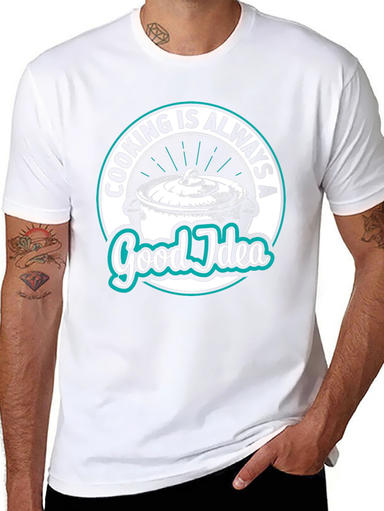 Cooking Is Always A Good Idea Black Graphic T-Shirt