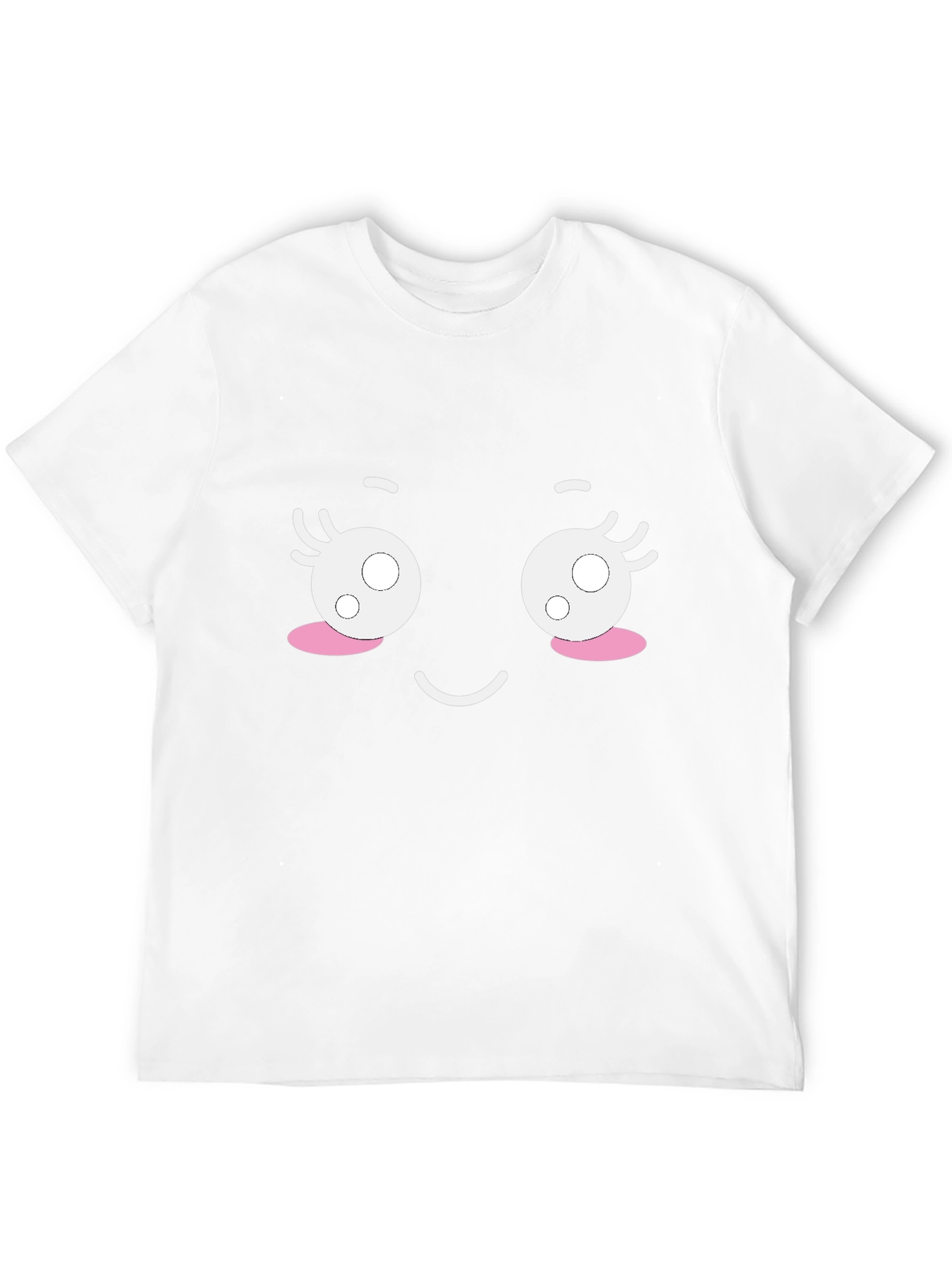 Cute Cartoon Face Black T-Shirt