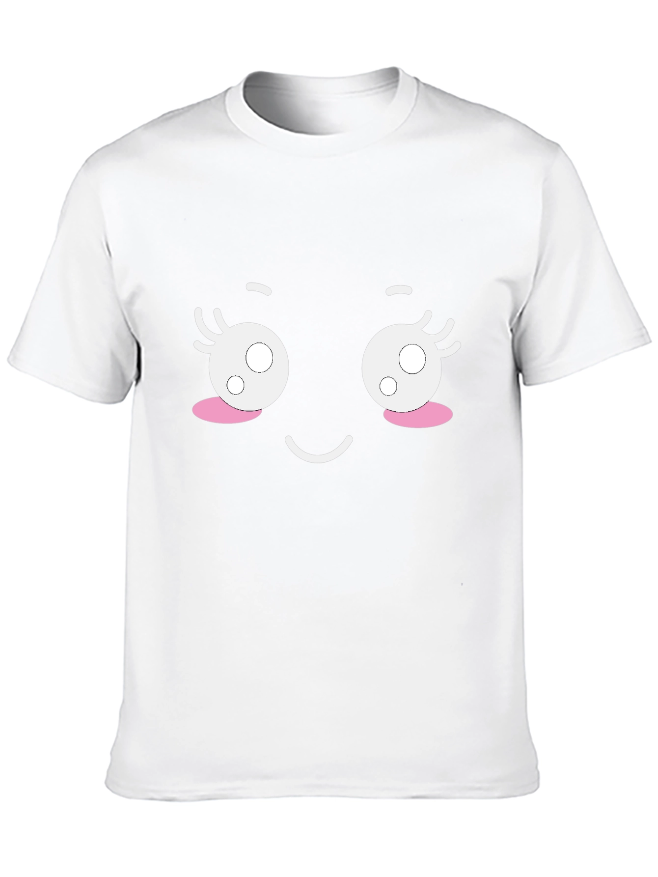 Cute Cartoon Face Black T-Shirt