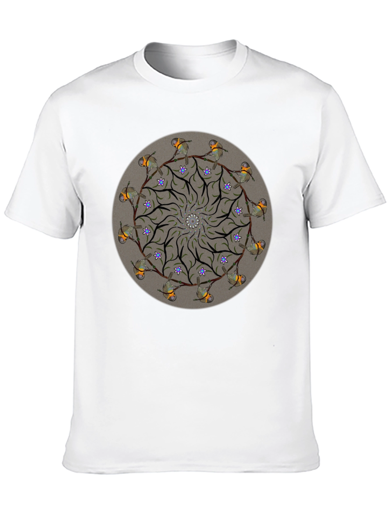 Bird Mandala Graphic Tee - Unique Nature Design