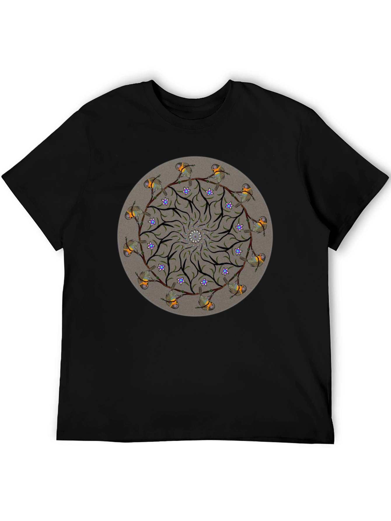Bird Mandala Graphic Tee - Unique Nature Design