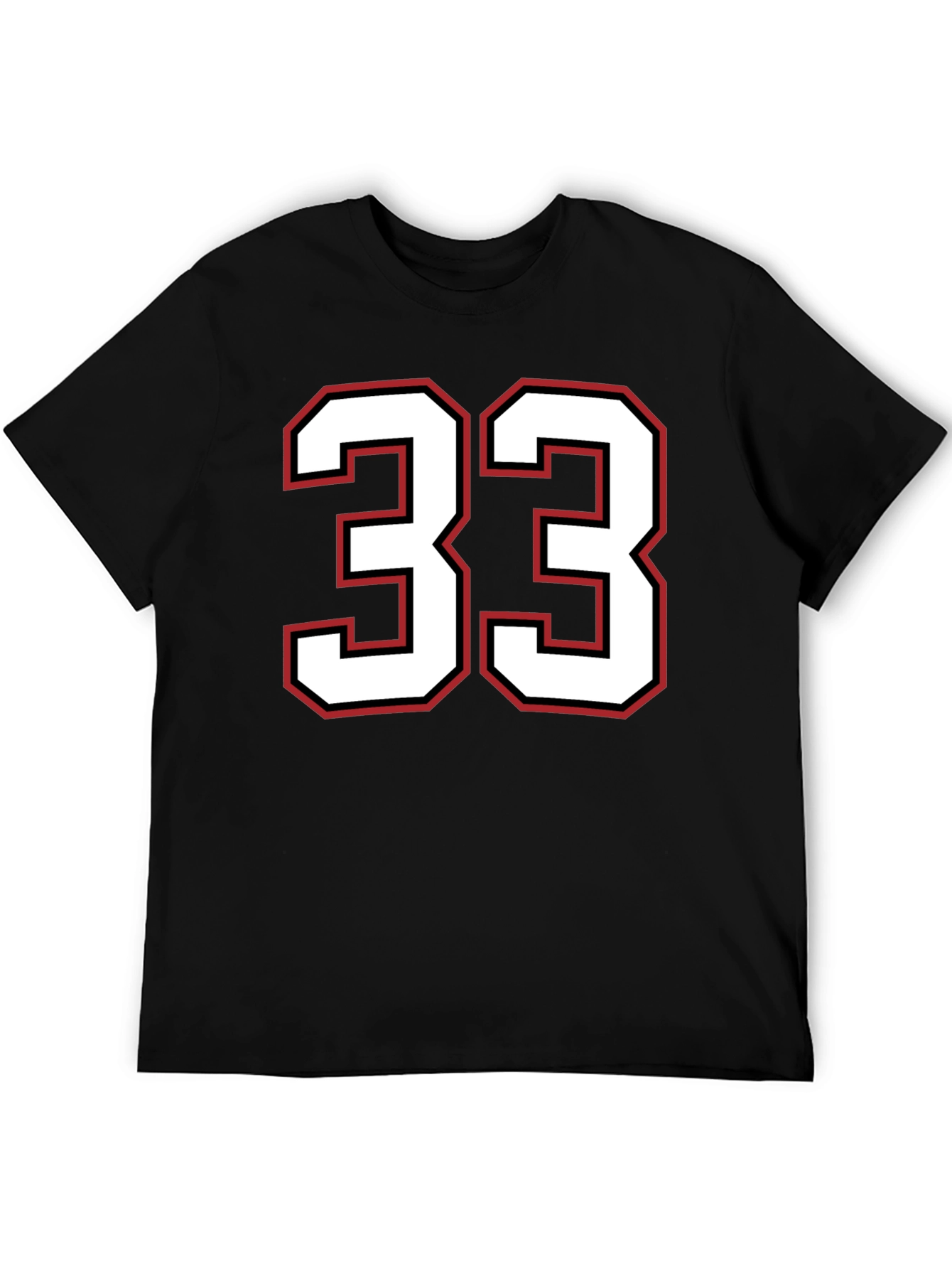 Number 33 Graphic Tee - Black Cotton T-Shirt