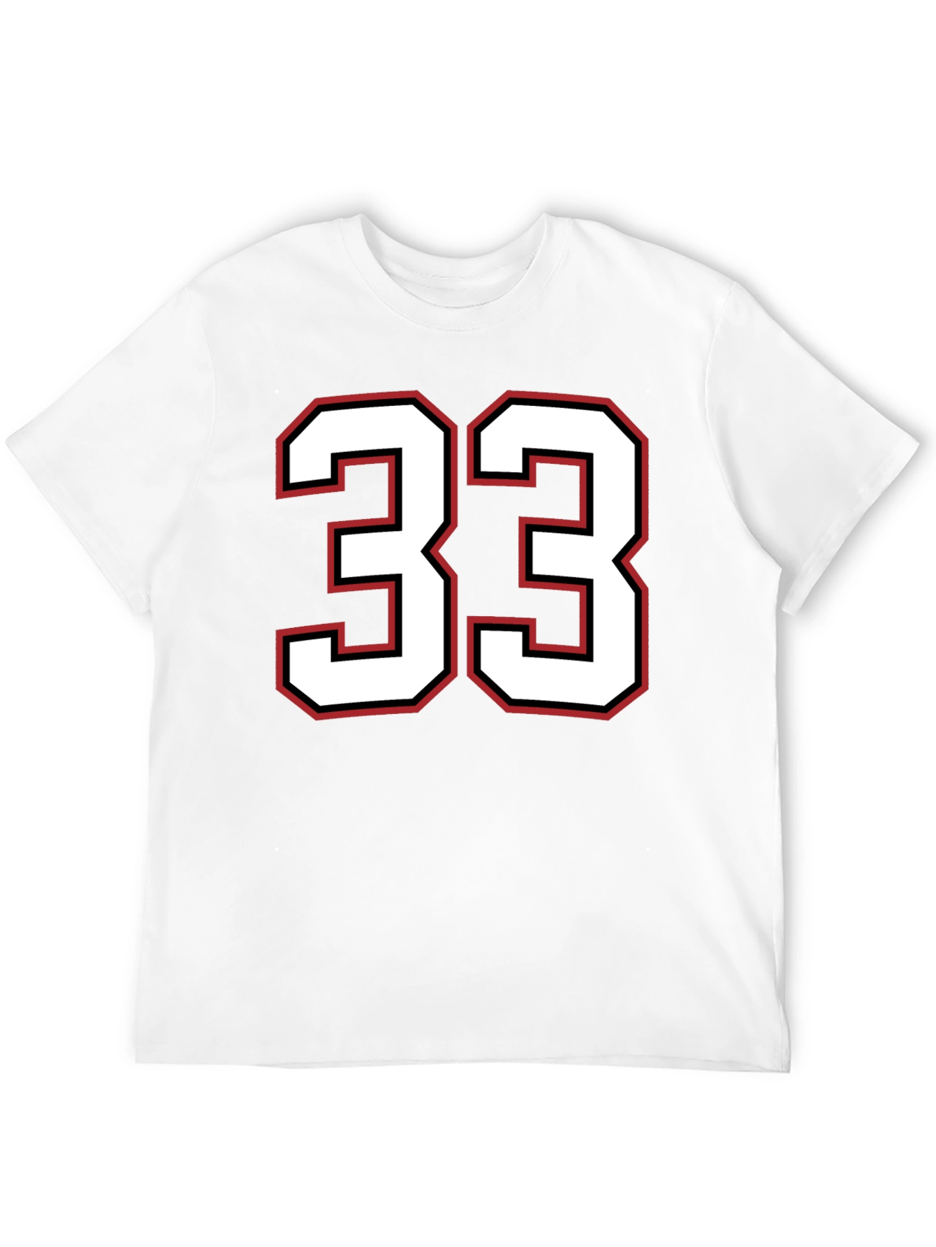 Number 33 Graphic Tee - Black Cotton T-Shirt