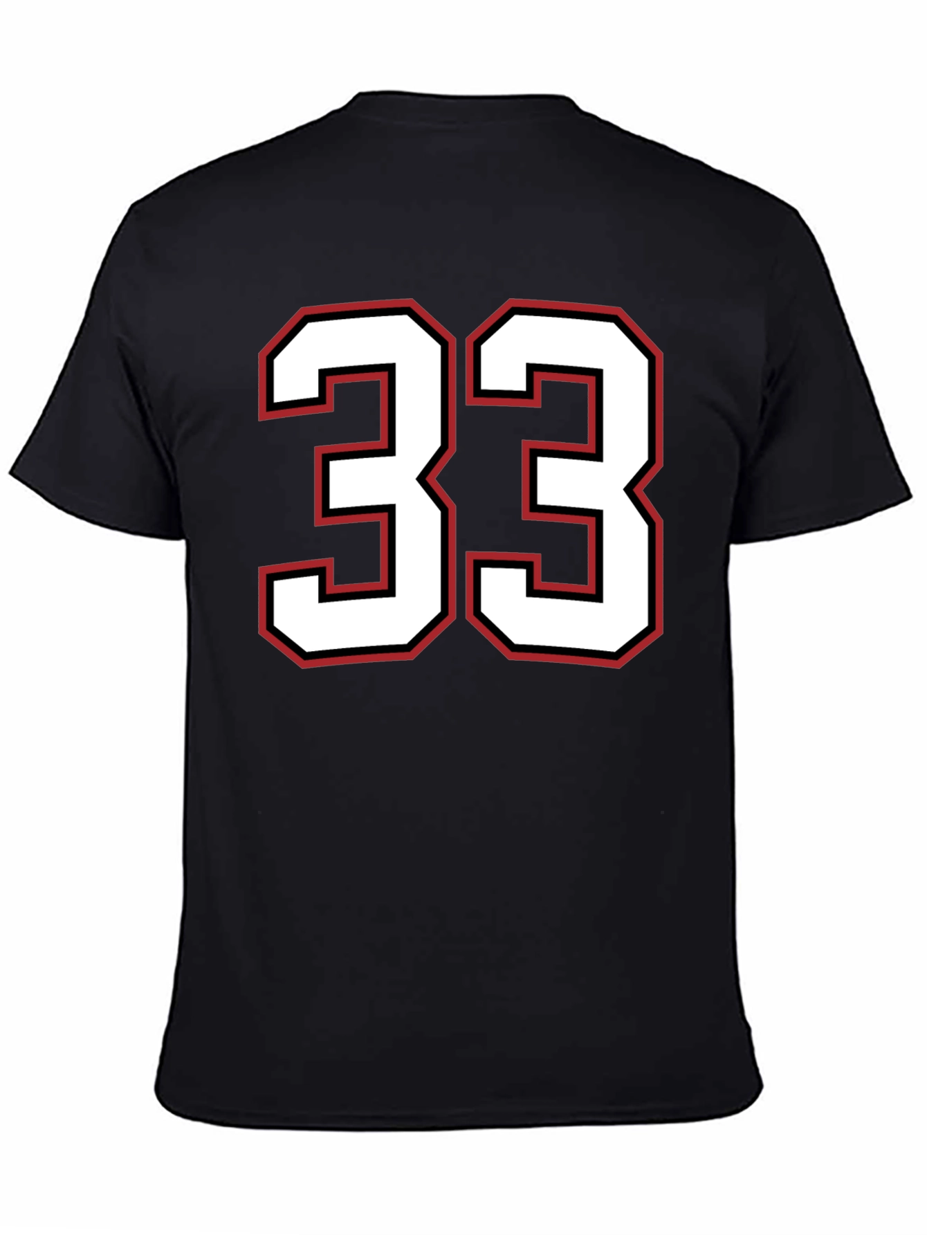 Number 33 Graphic Tee - Black Cotton T-Shirt