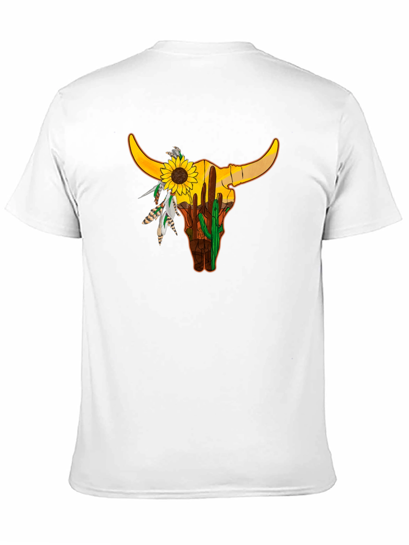 Bull Skull Sunflower Graphic Tee