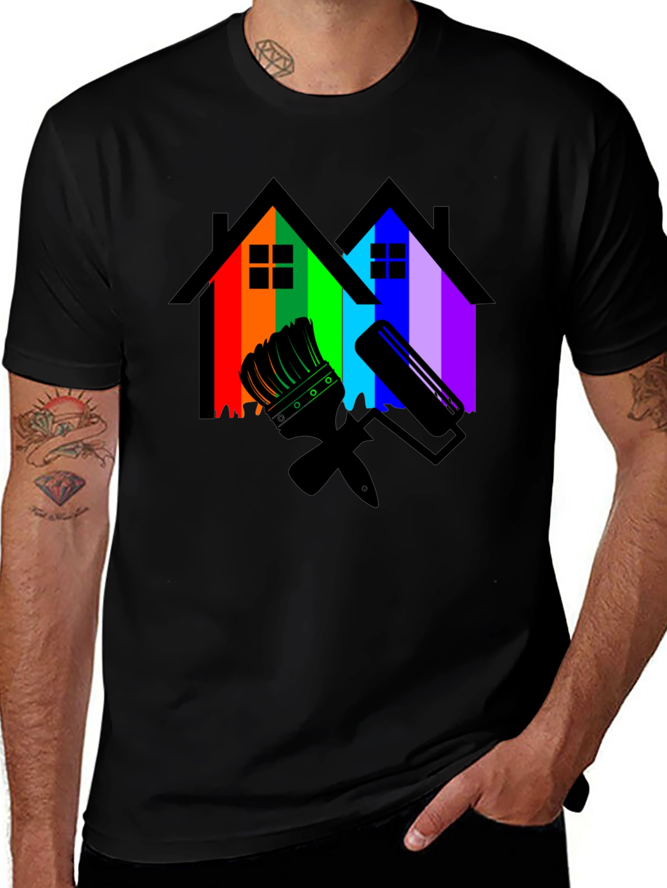 Rainbow House Painting T-Shirt