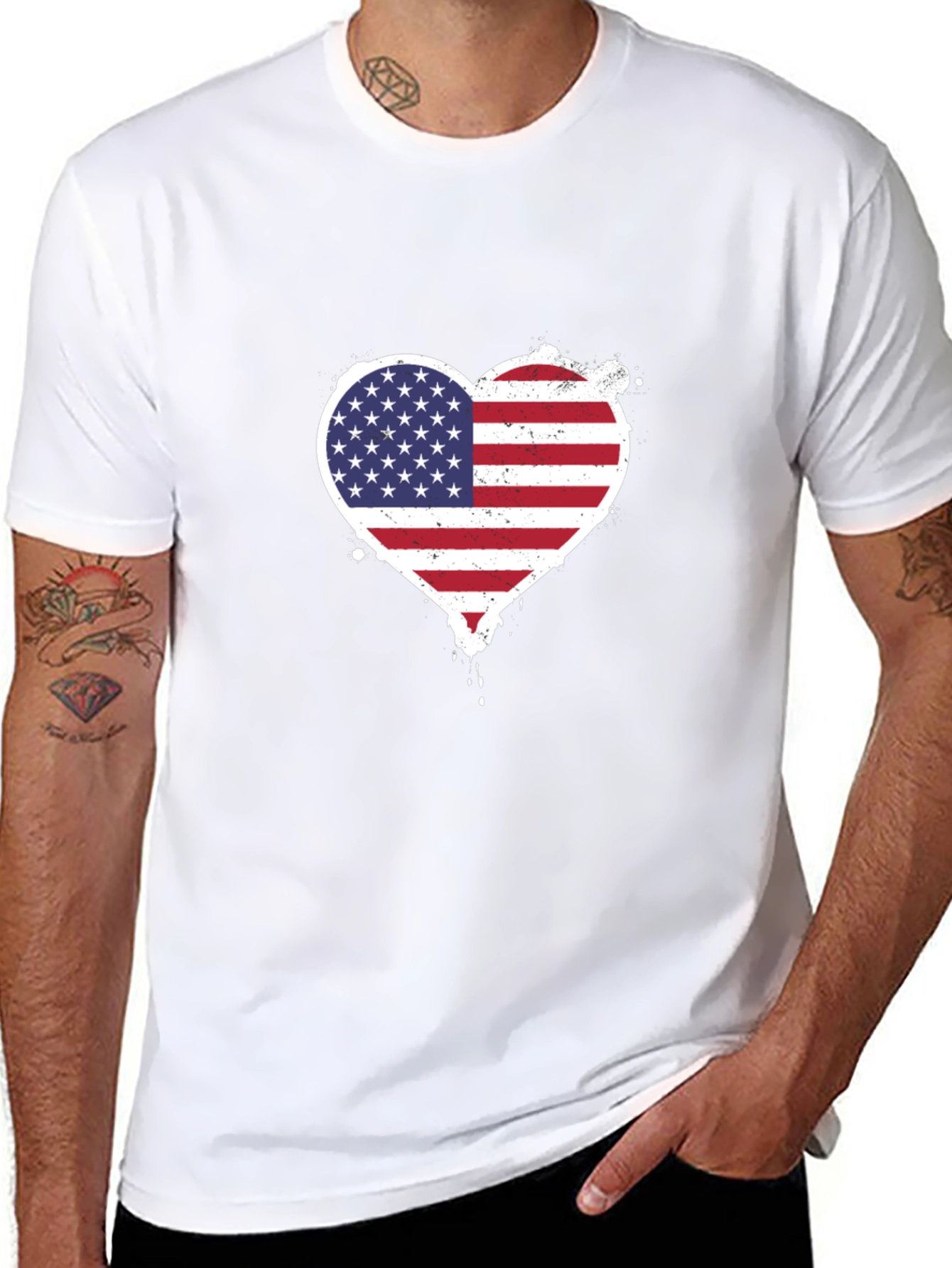 Patriotic Heart Flag T-Shirt - USA Pride Tee